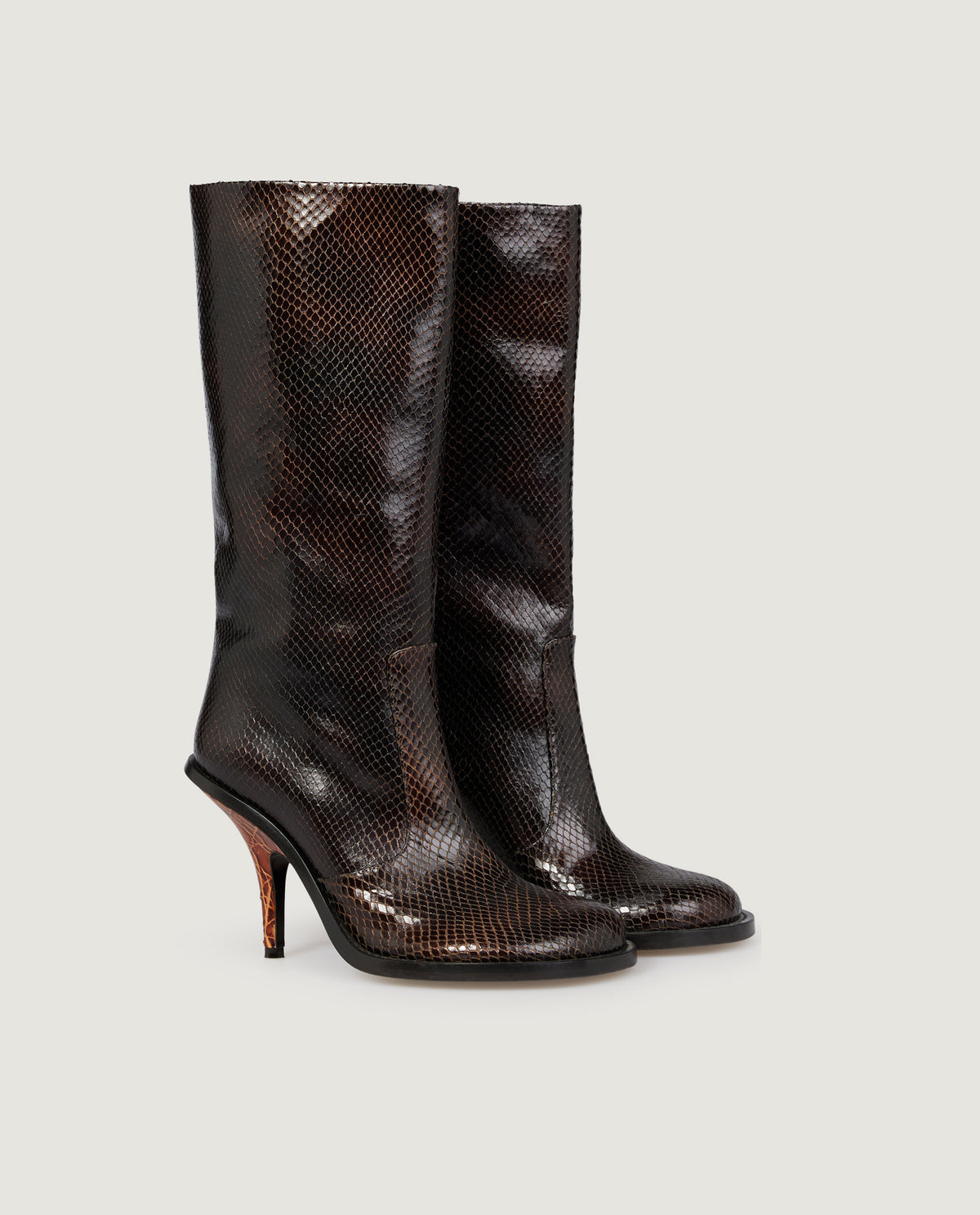 Leren Stiletto Laarzen - Bruin