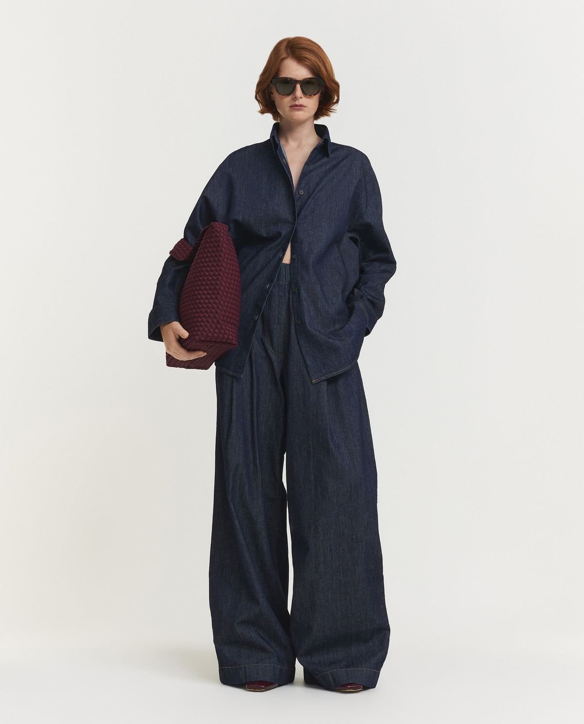 Wijde Pila Denim Broek - Donkerblauw