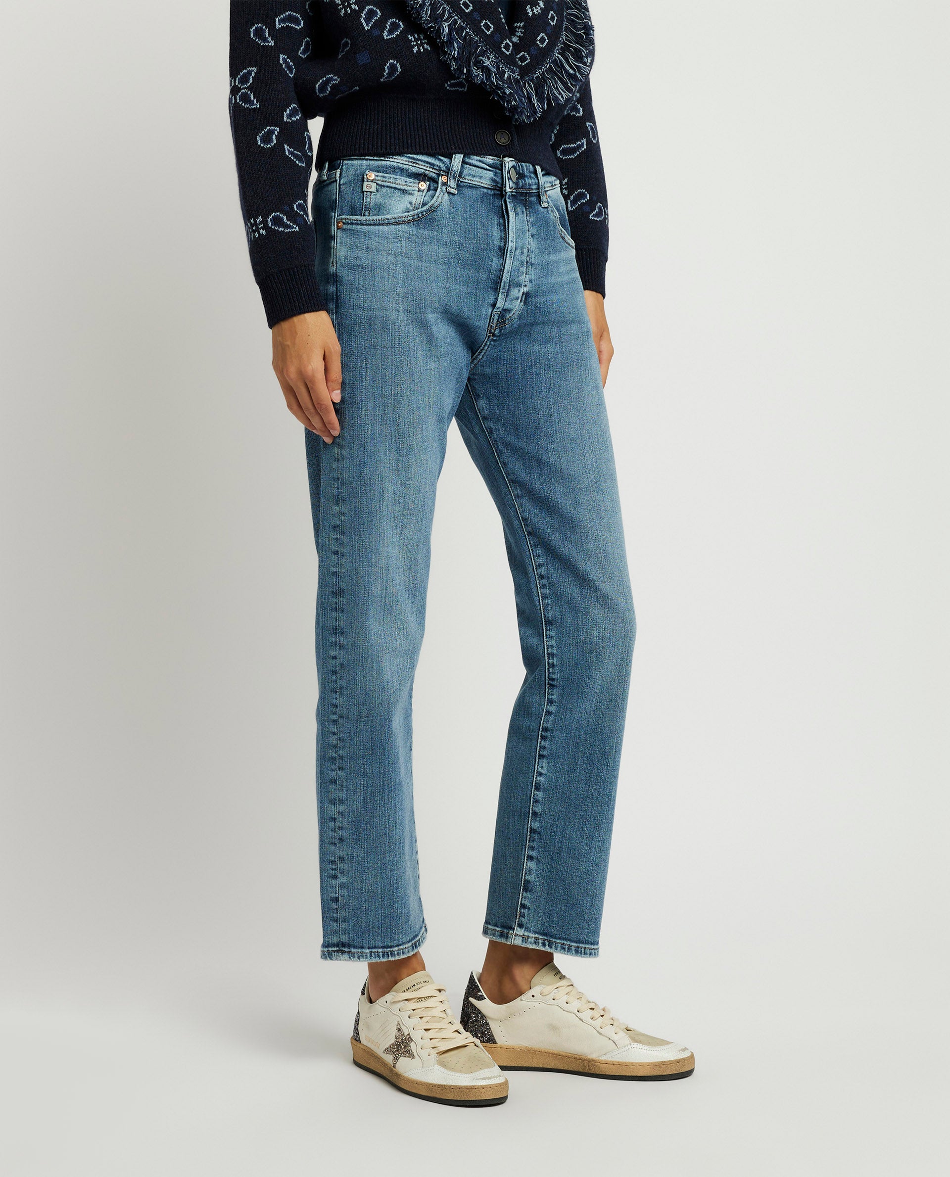 Low rise straight jeans