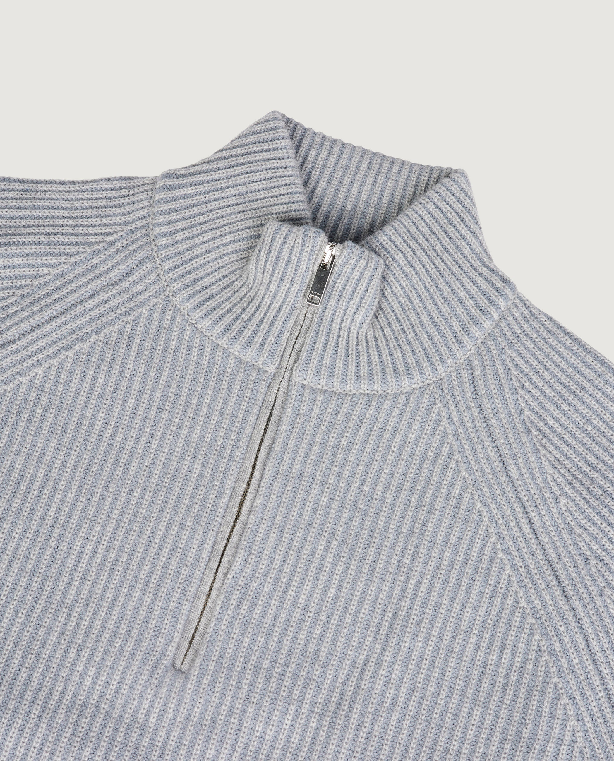 Ribbed Cashmere Half-Zip Sweater