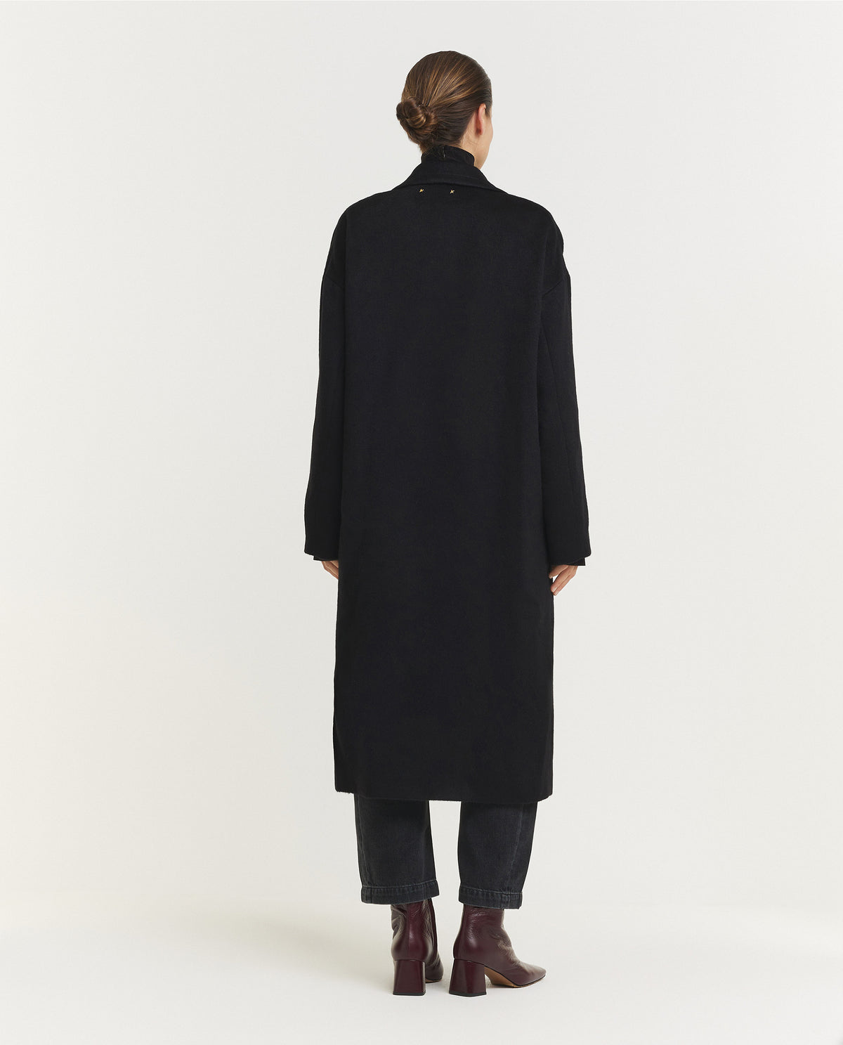 Wol Mohair Coccon Overjas - Zwart