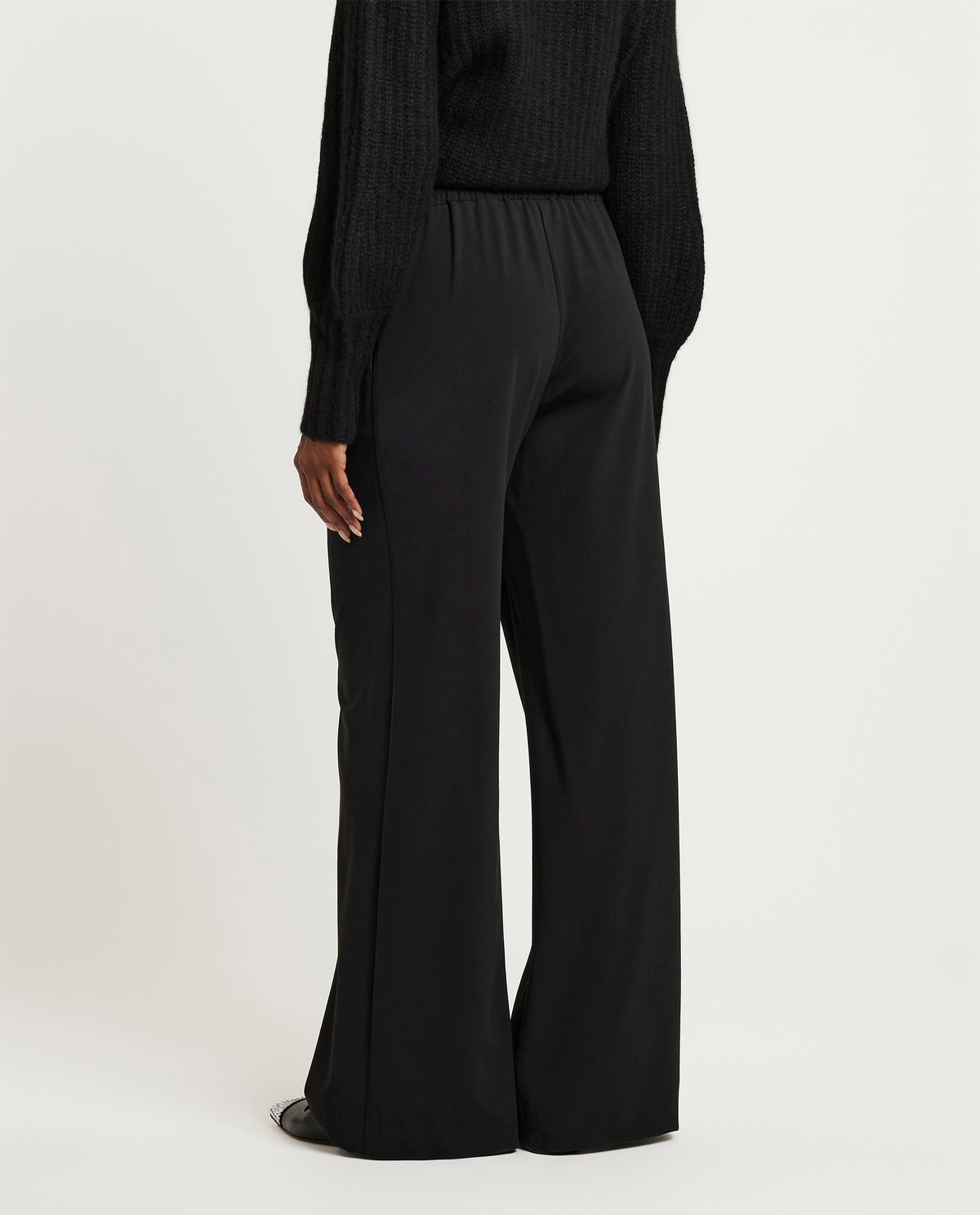 Wide leg trousers in wool blend