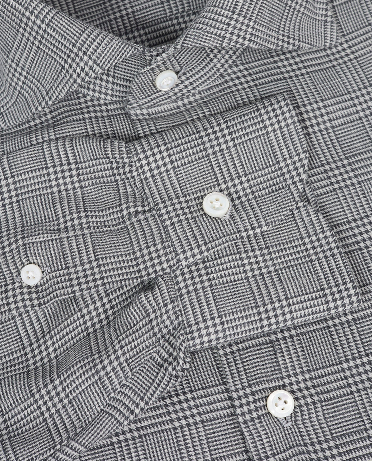 Katoen Cashmere Glencheck Shirt - Grijs