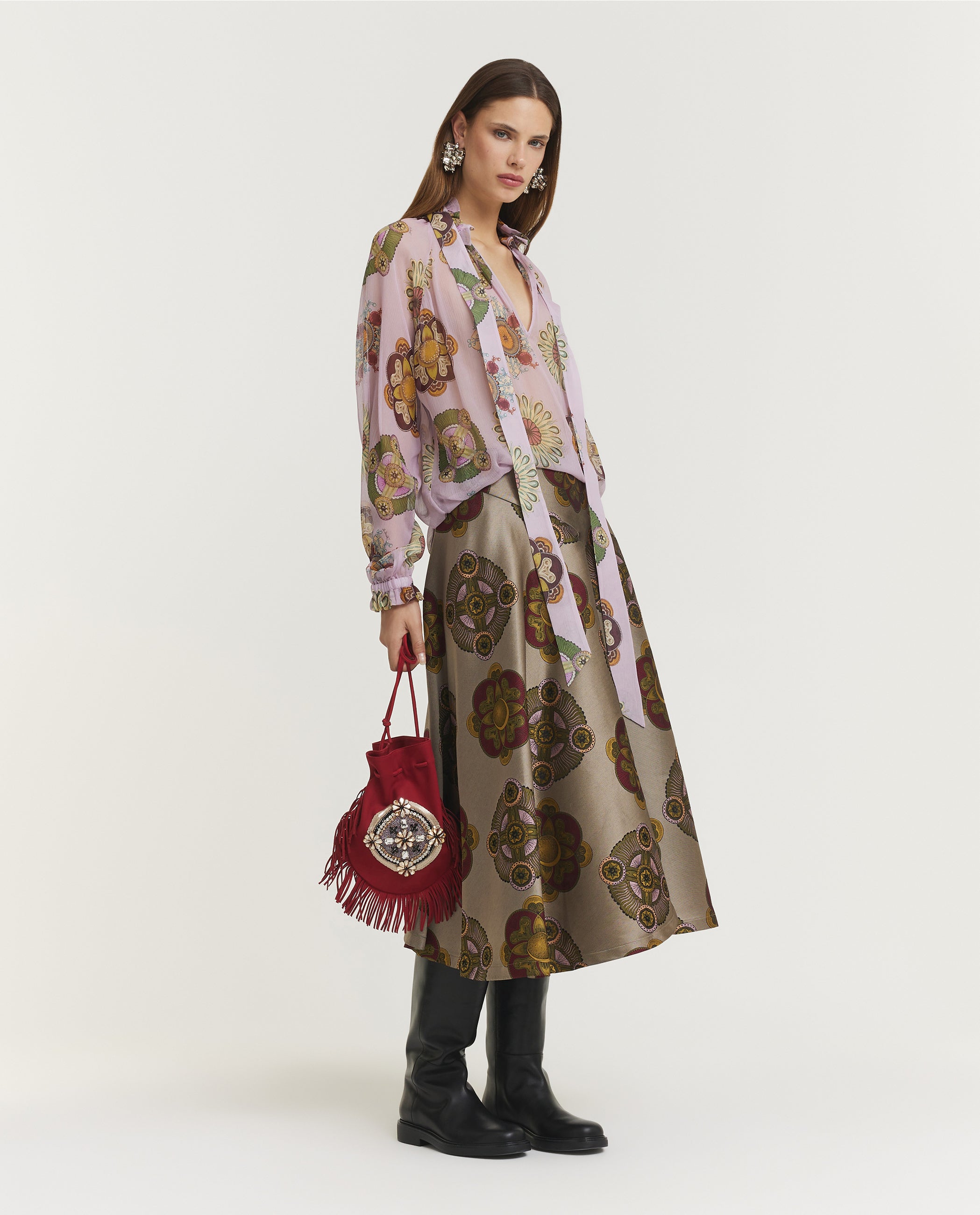 Zijden Cerere Blouse - Roze