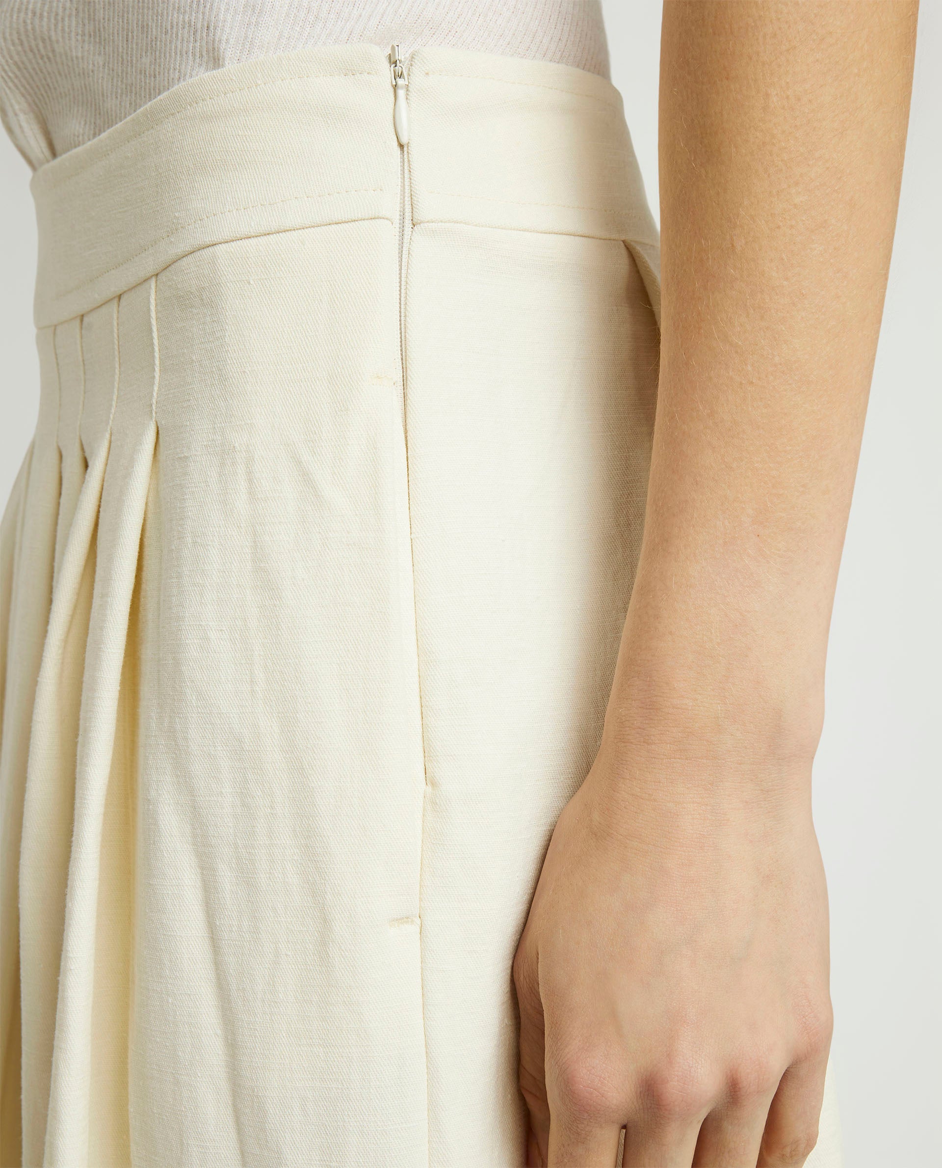 Linen midi skirt