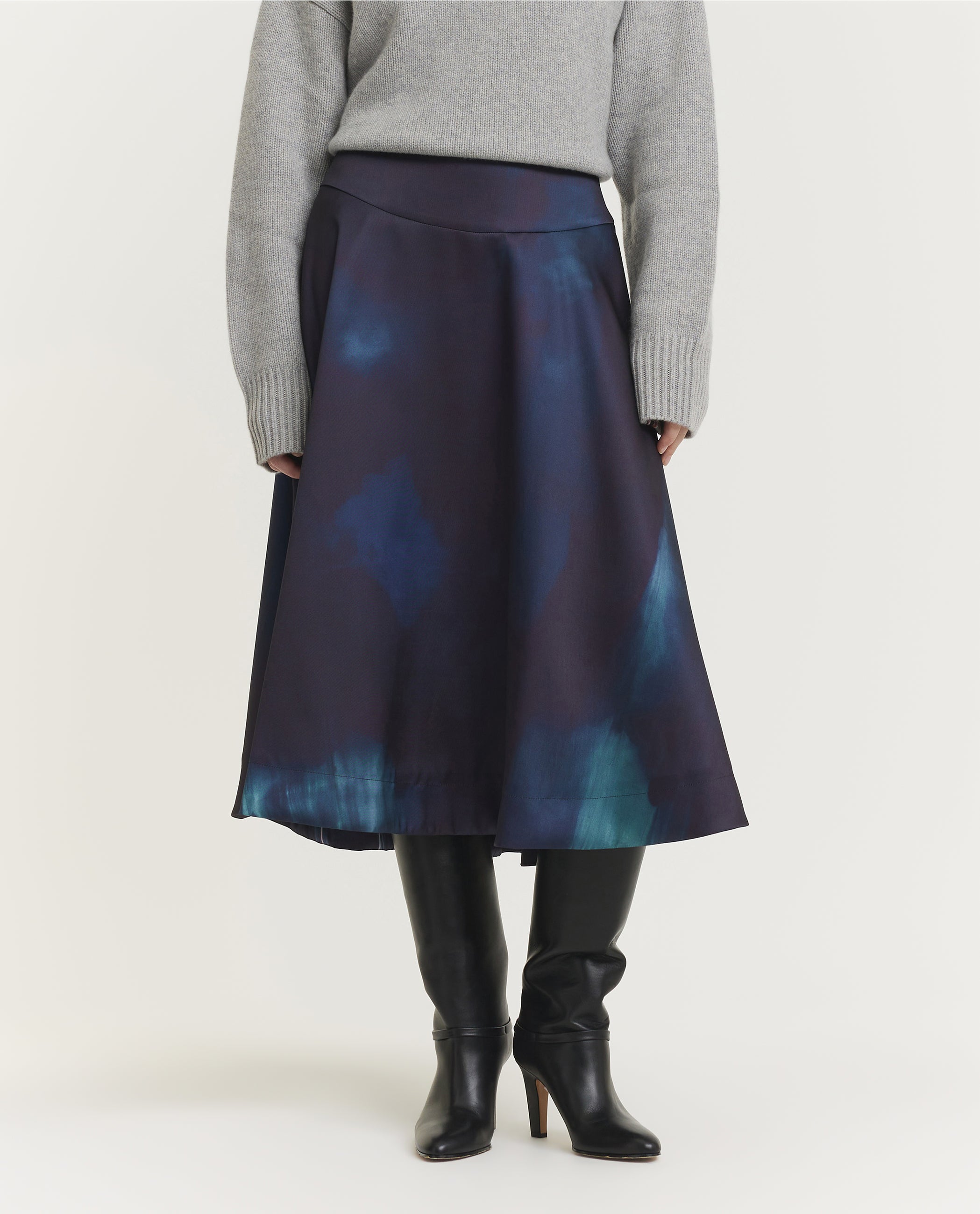 Midi Patroon Rok - Blauw