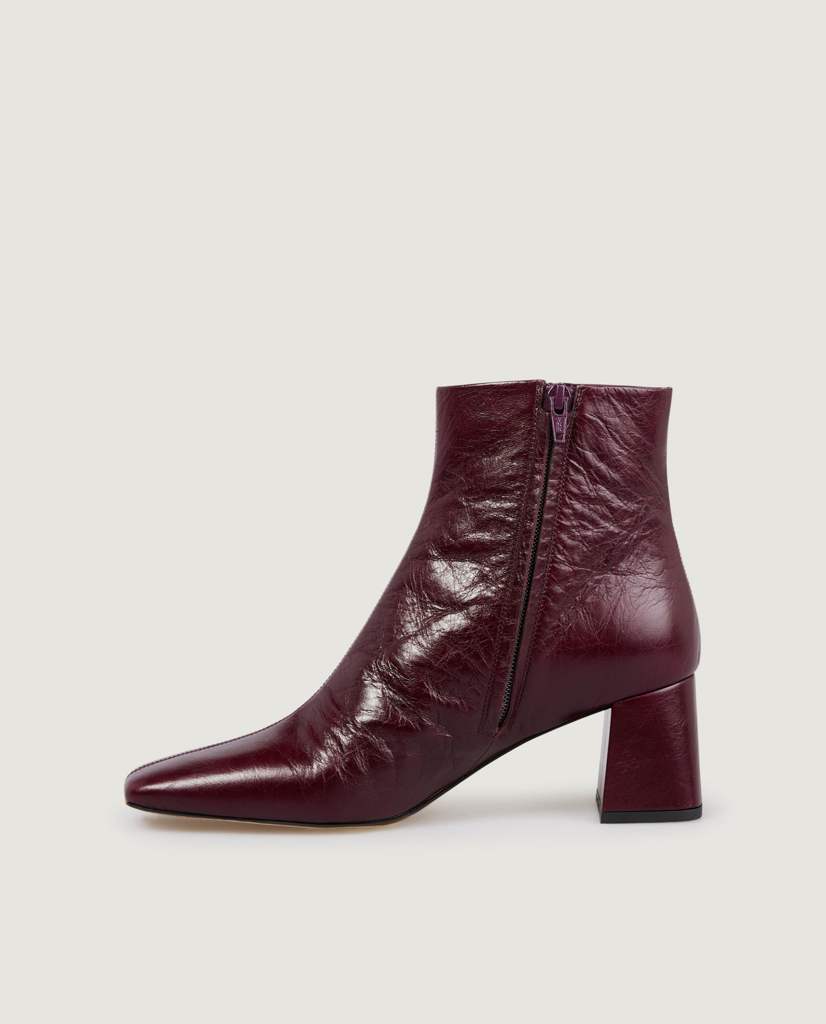 Heeled Patent Leren Enkel Laarzen - Rood