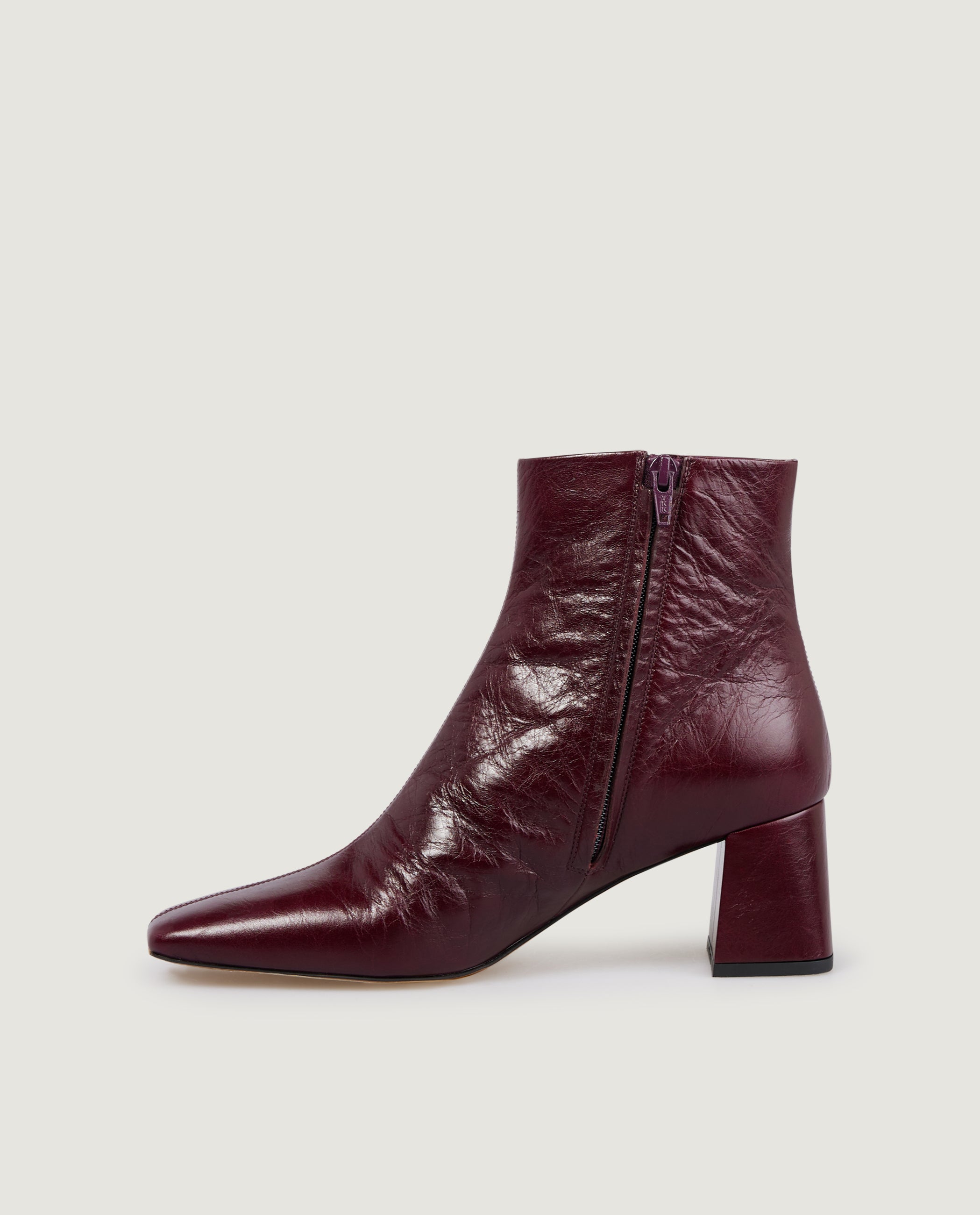 Heeled Patent Leather Ankle Boots