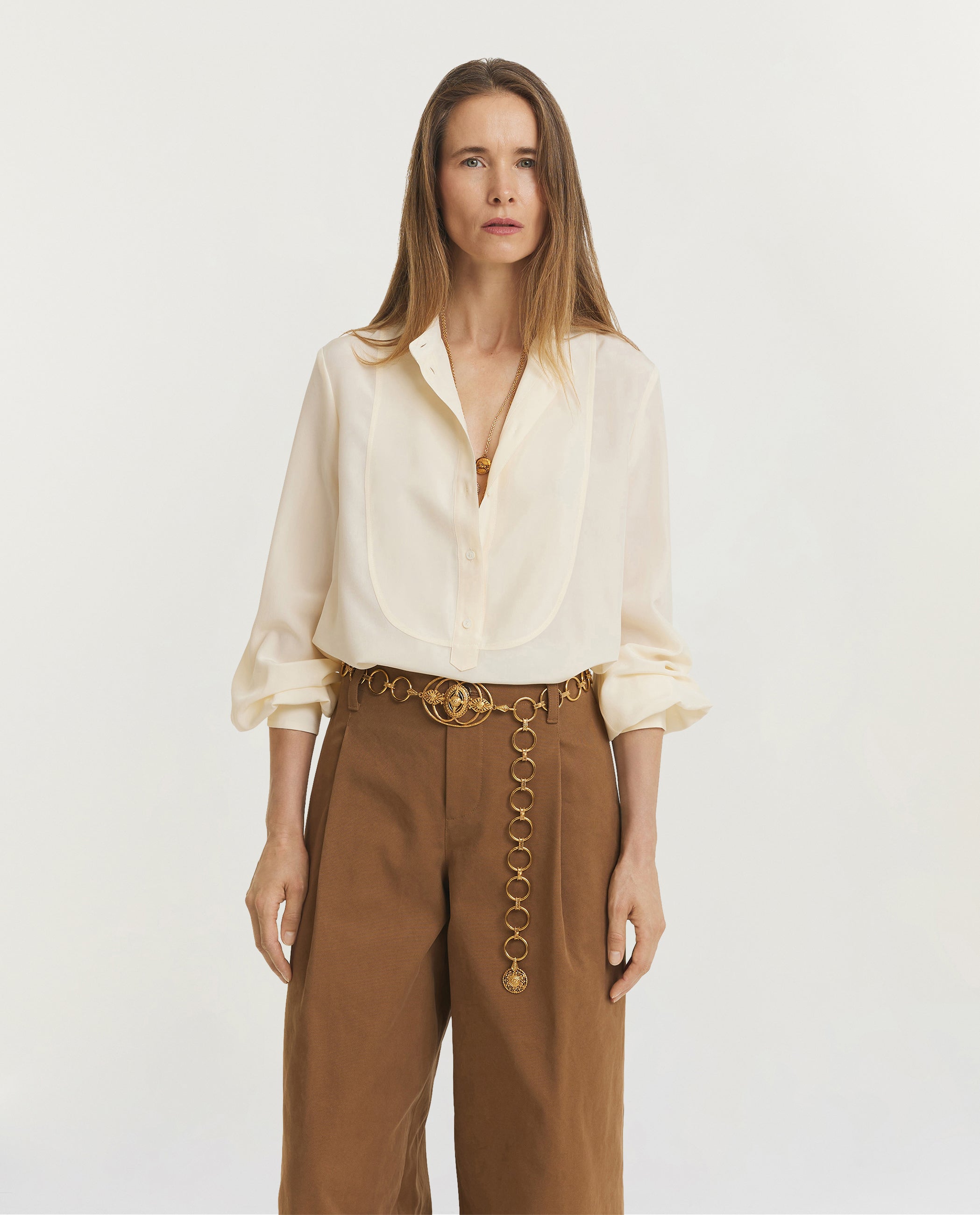 Mandarin Collar Blouse