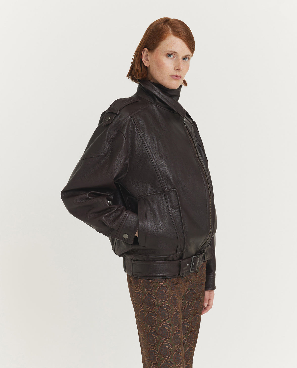 Leather Oversized Biker Jack