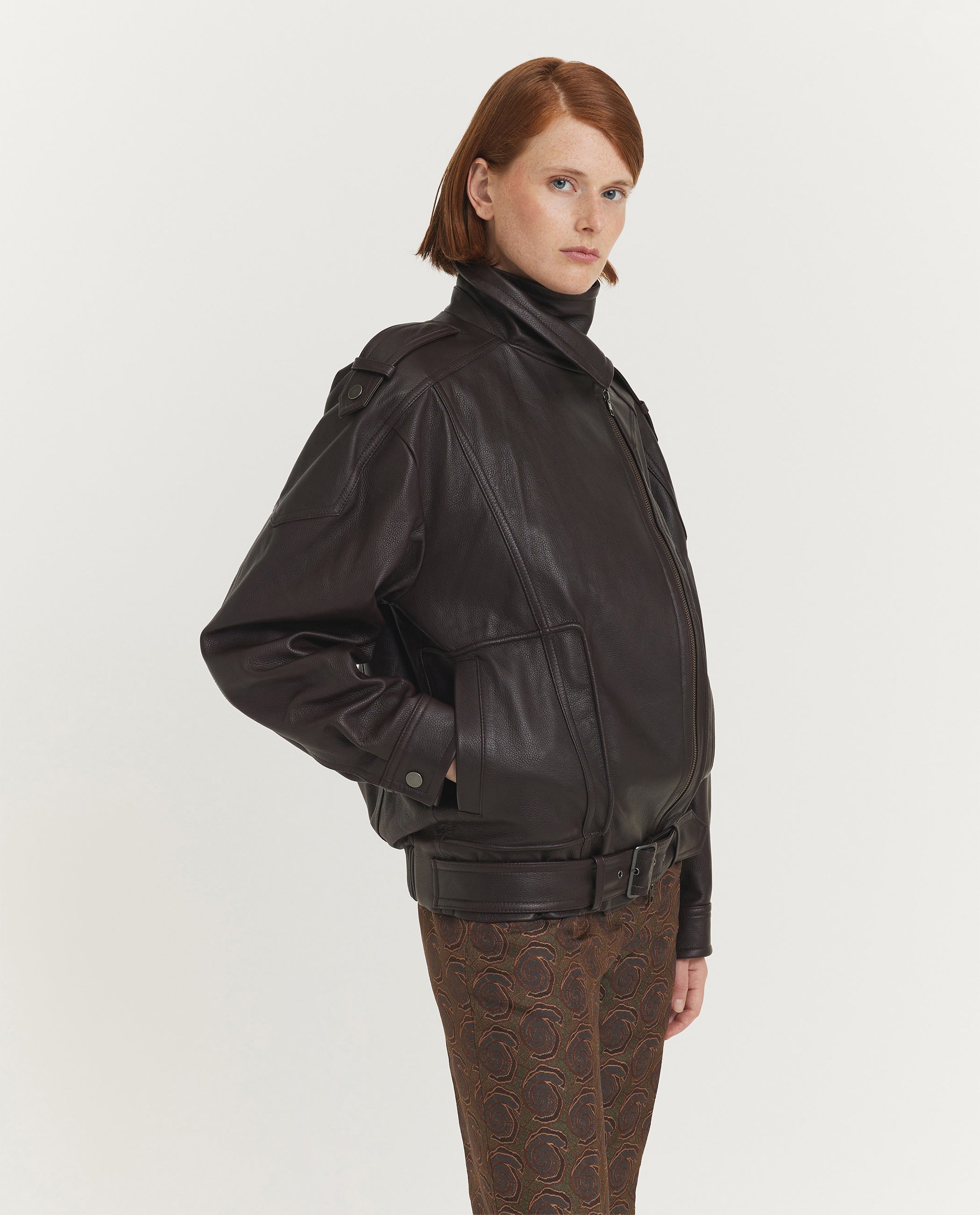 Leather Oversized Biker Jack