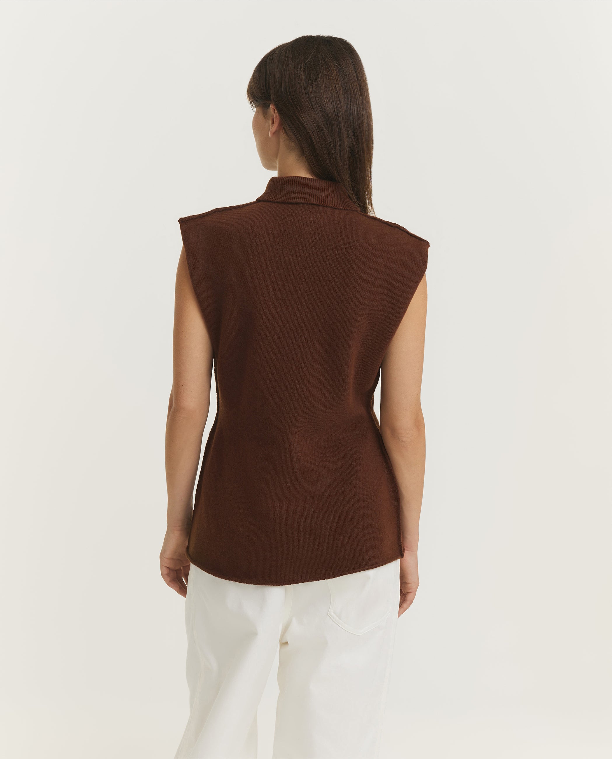 Mouwloze Top - Bruin