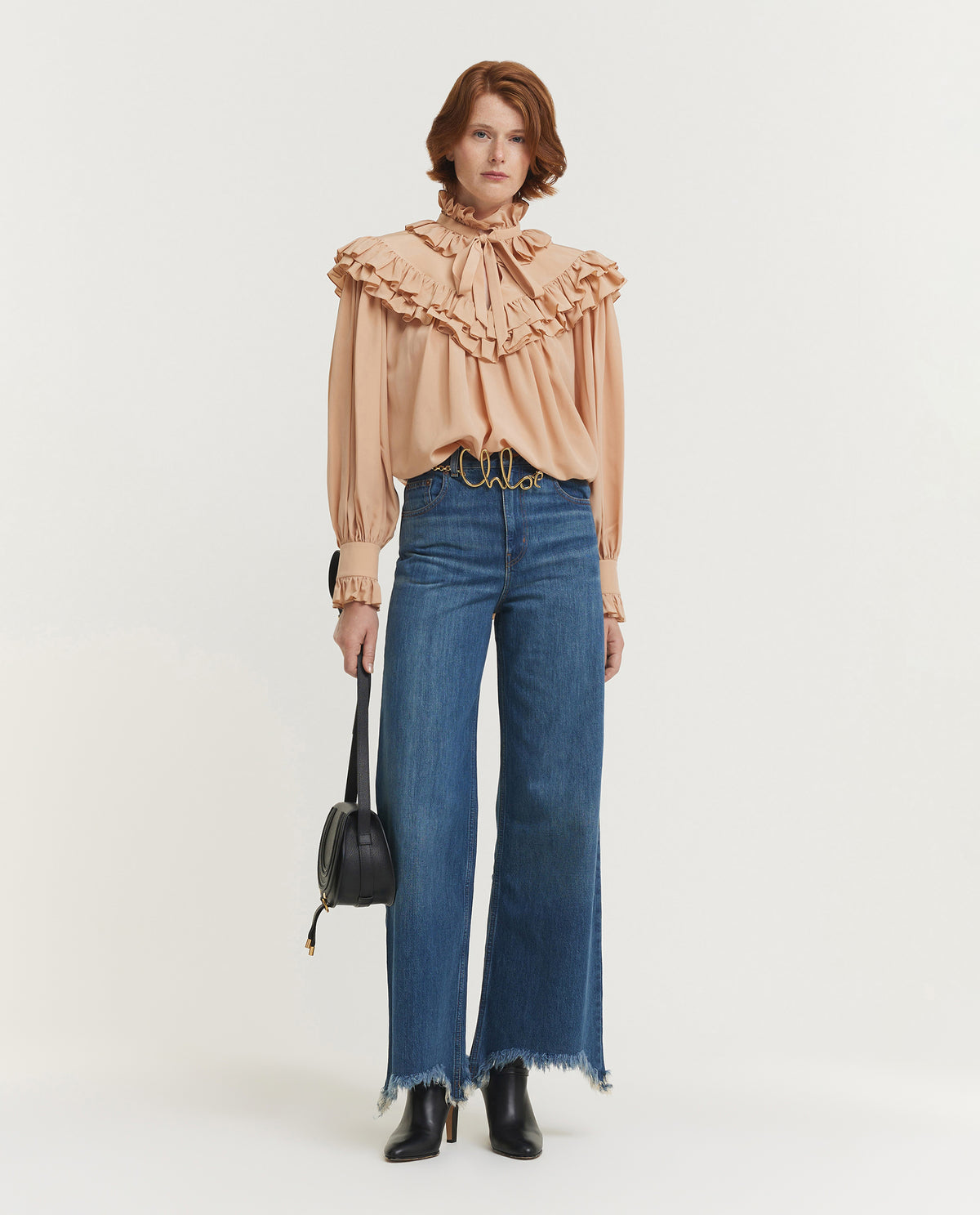 Wijde Damage Jeans - Blauw