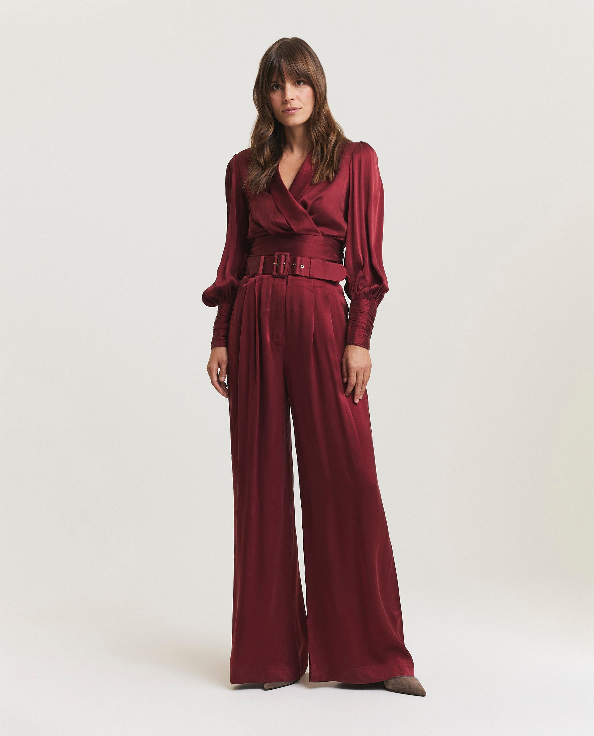 Silk wide trousers