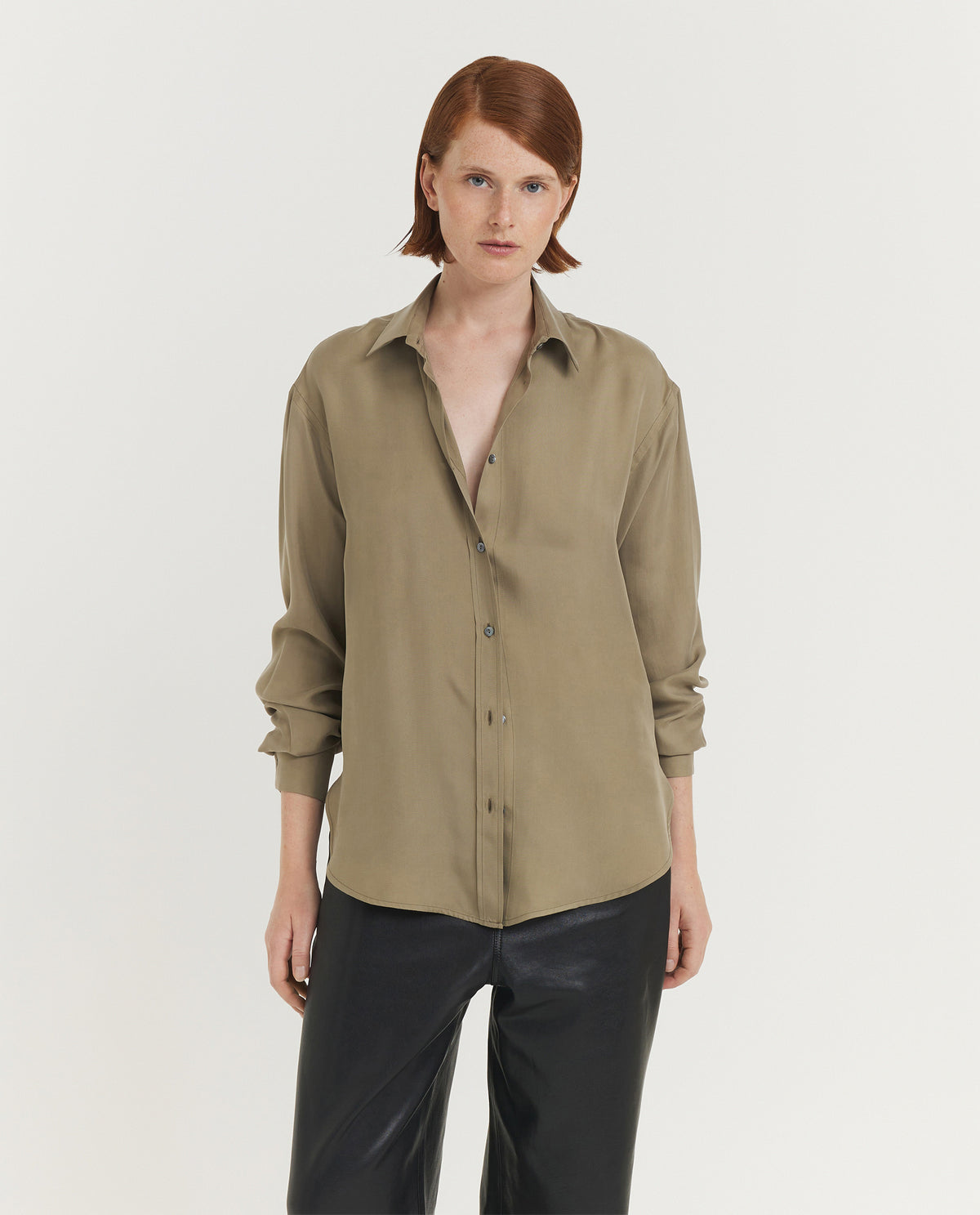 Zijden Quirino Blouse - Groen