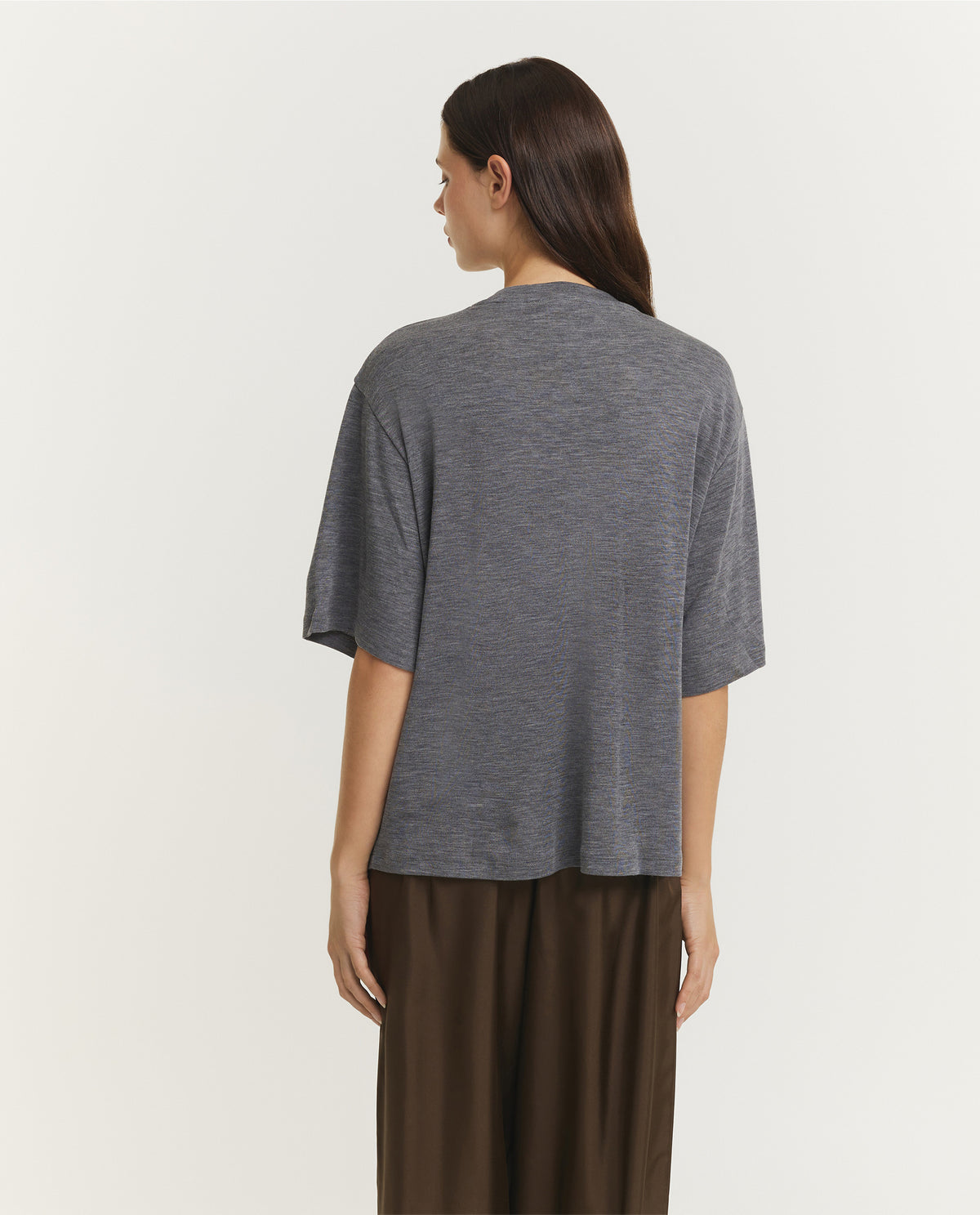 Oversized Merino T-Shirt - Grijs