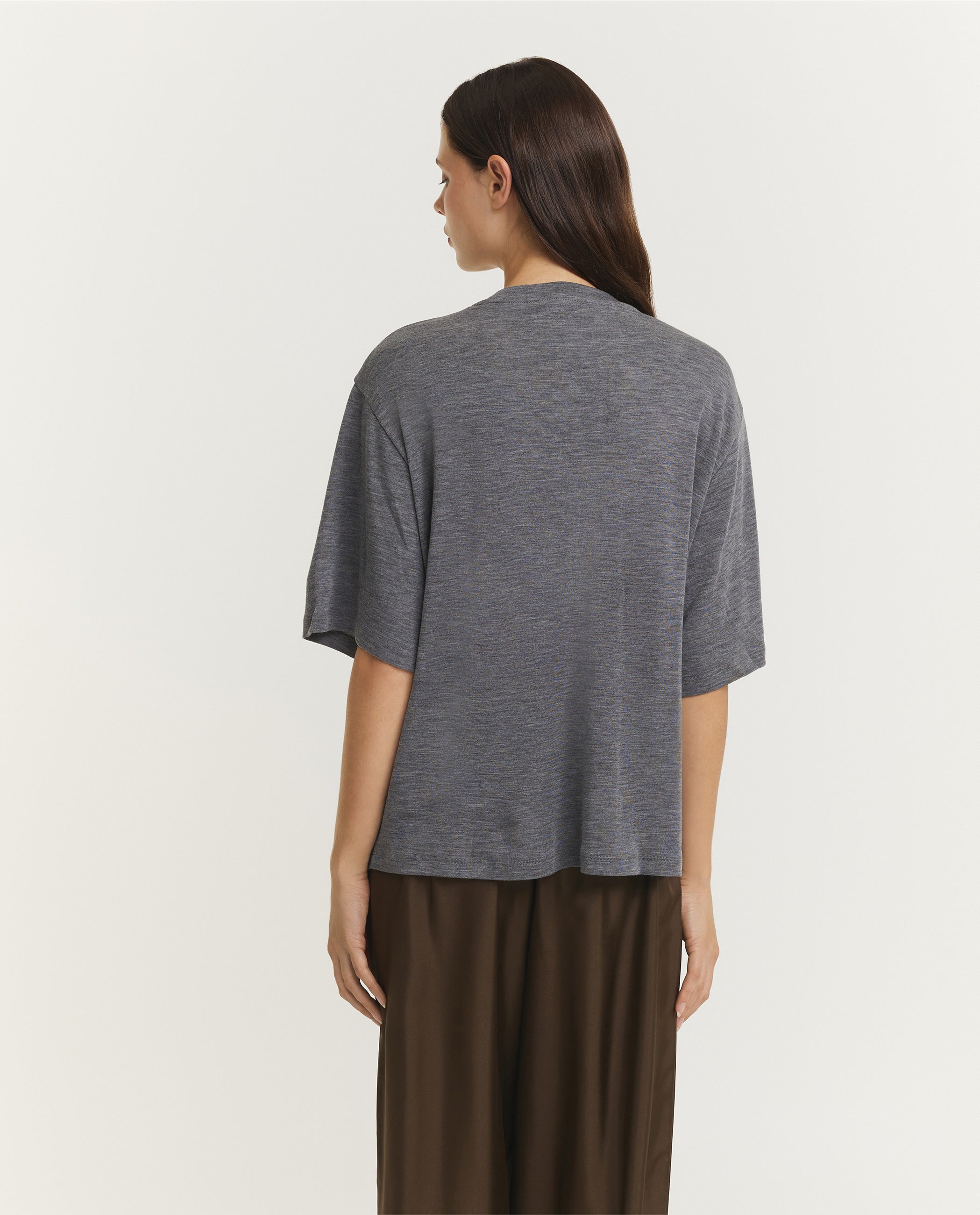 Oversized Merino T-Shirt - Grijs