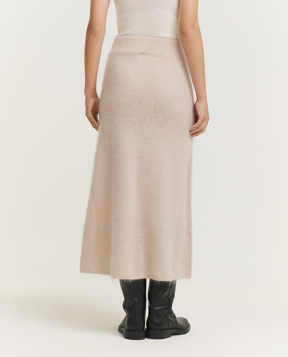 Lange Knit Rok - Roze