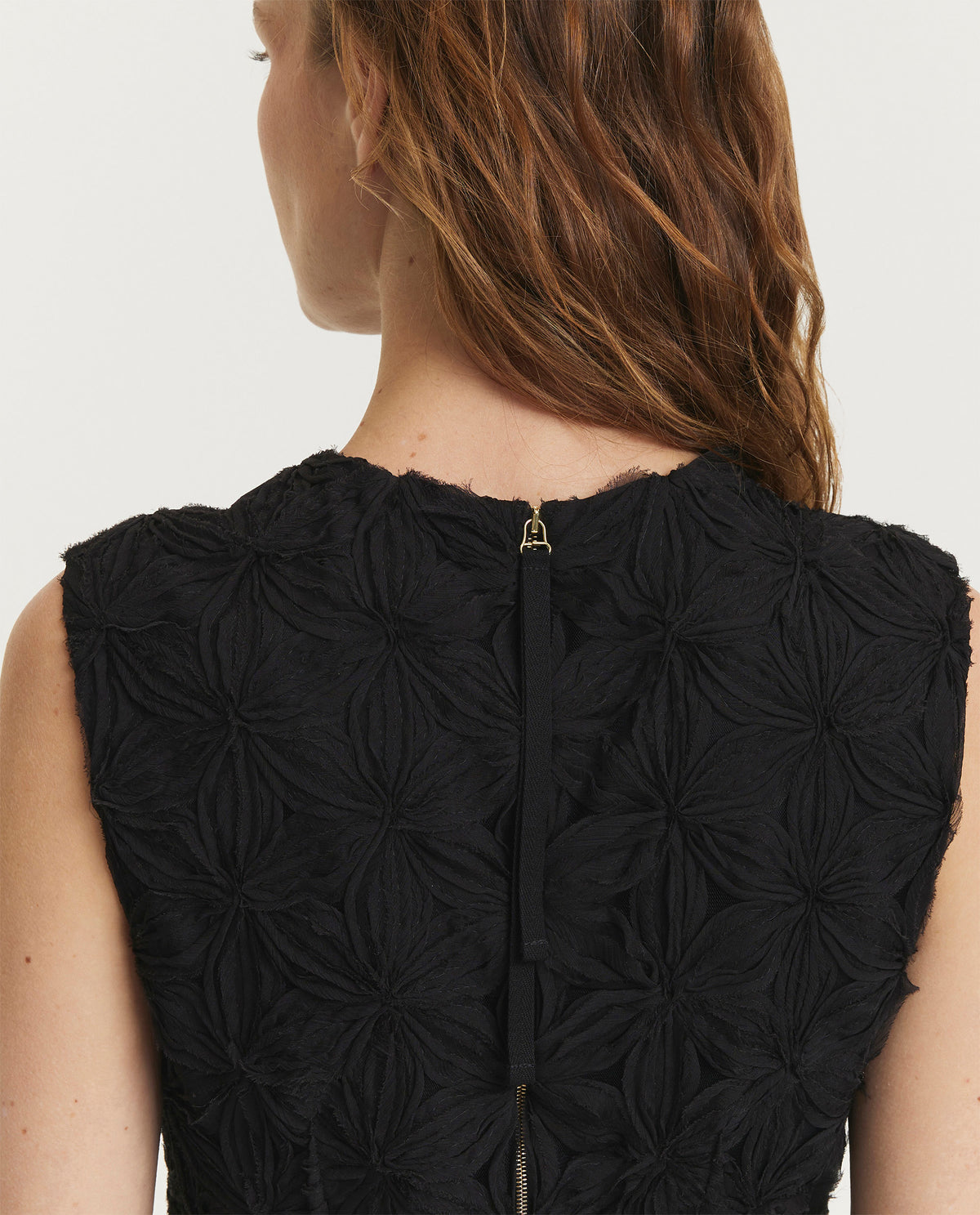 Embroidered organza top