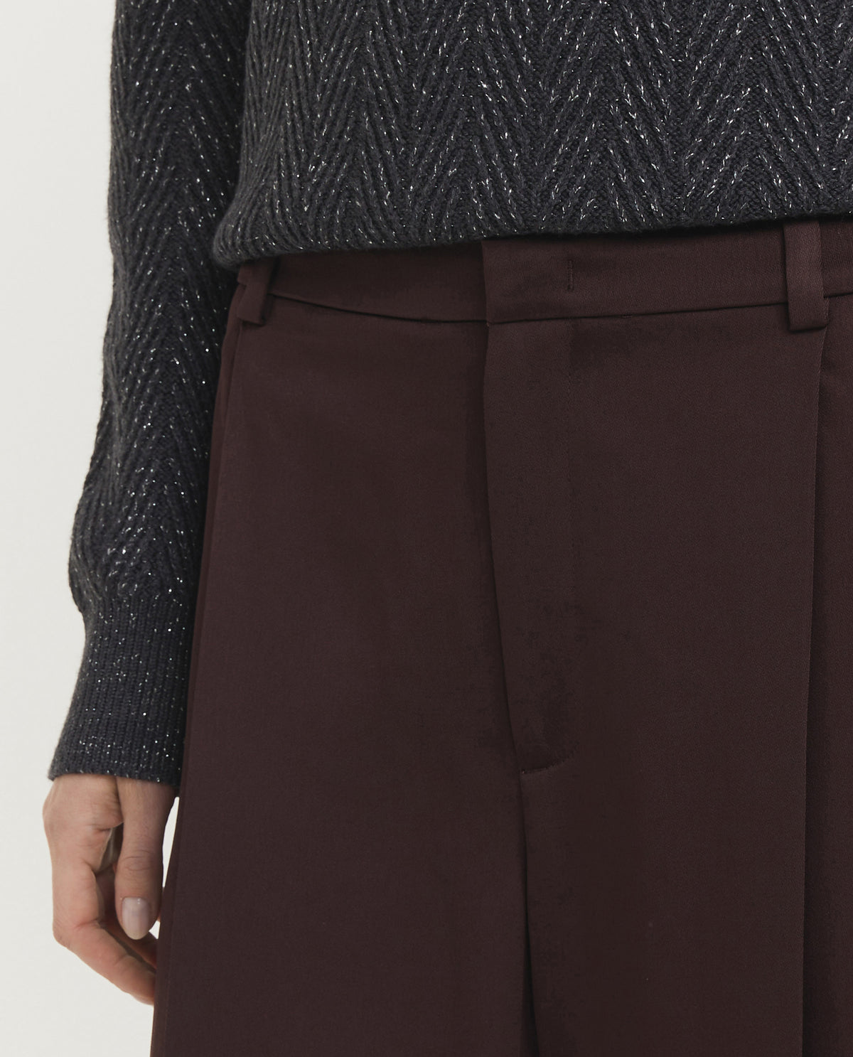 Wijde Geplooide Pantalon - Paars