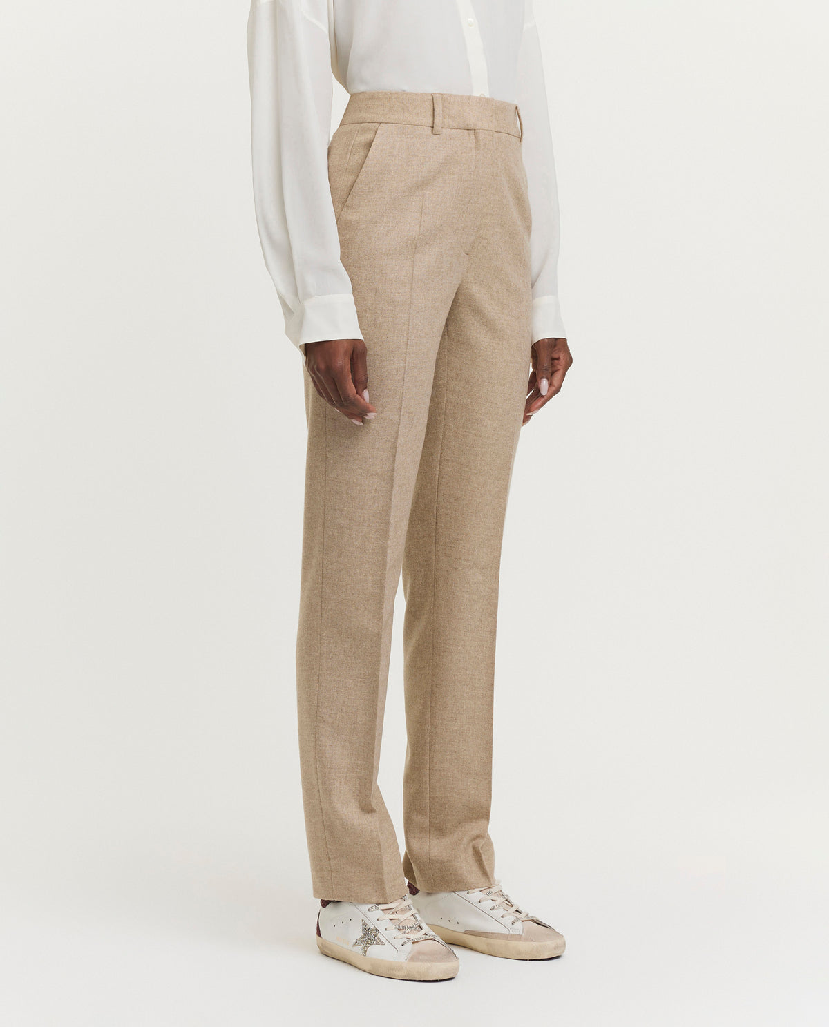 Trousers in wool-blend