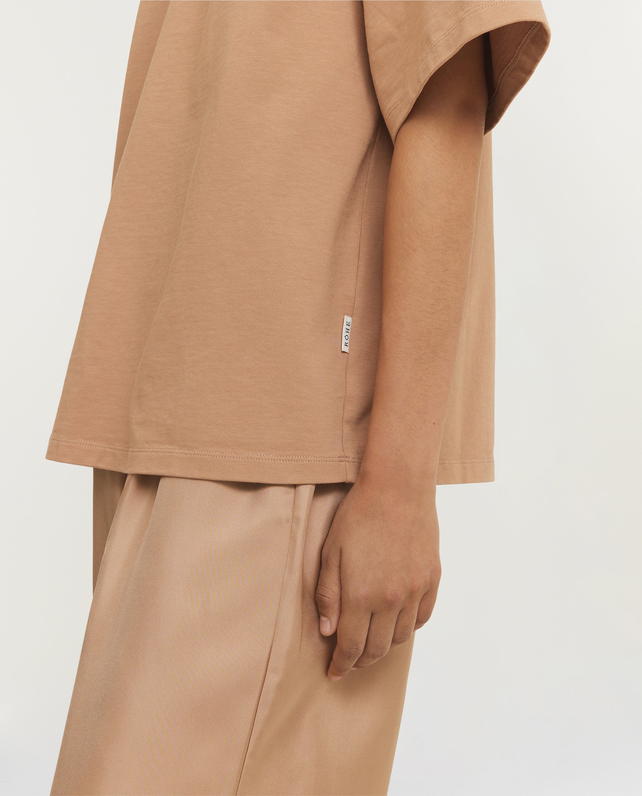 Oversized Katoenen T-Shirt - Lichtbruin