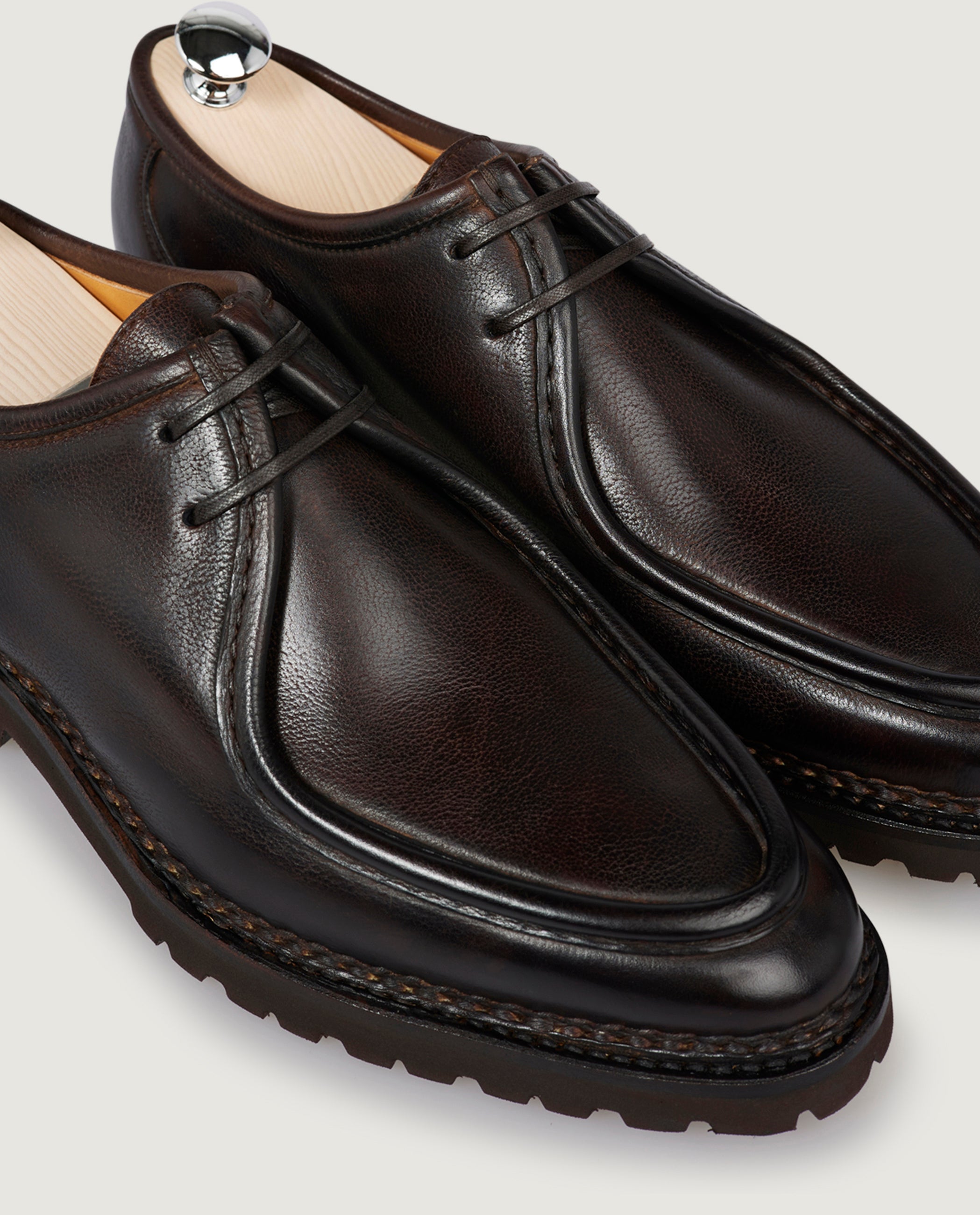 Leather Parabontoni Derby's - Bruin