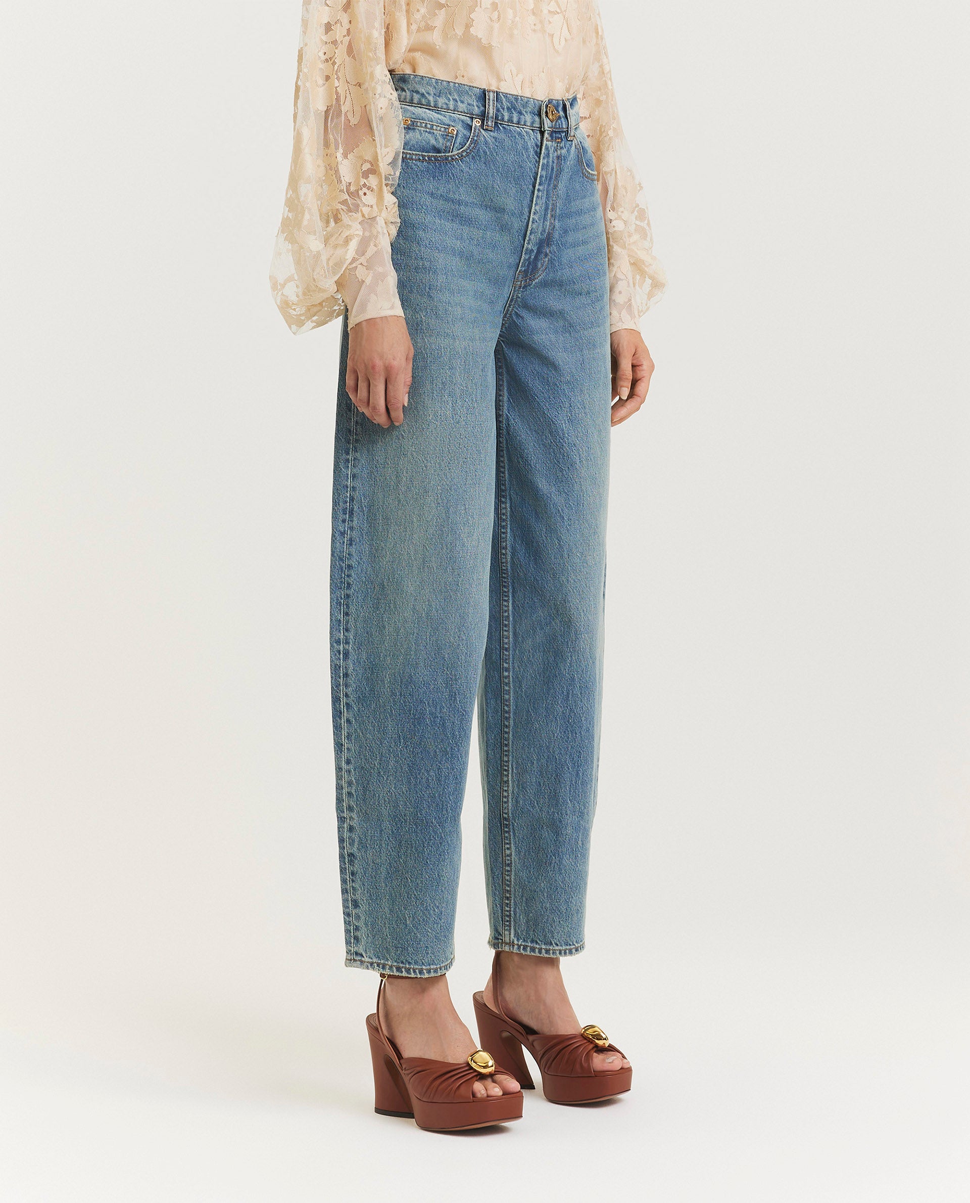 Silk wide trousers