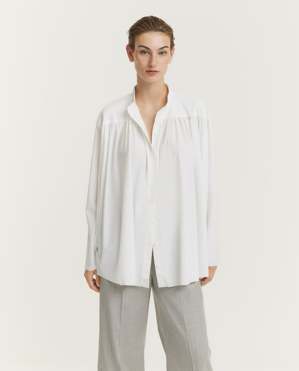 Wide Pleated Blouse