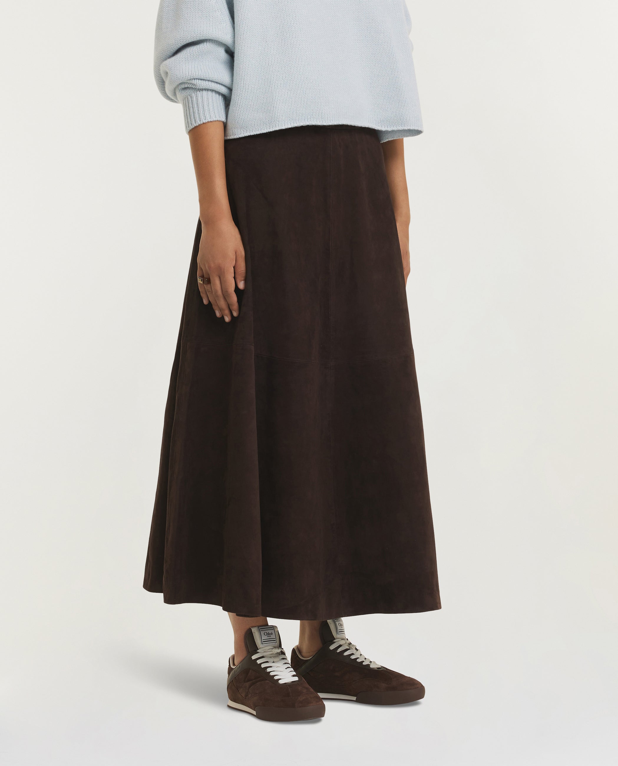 A-Line Suede Skirt - Bruin