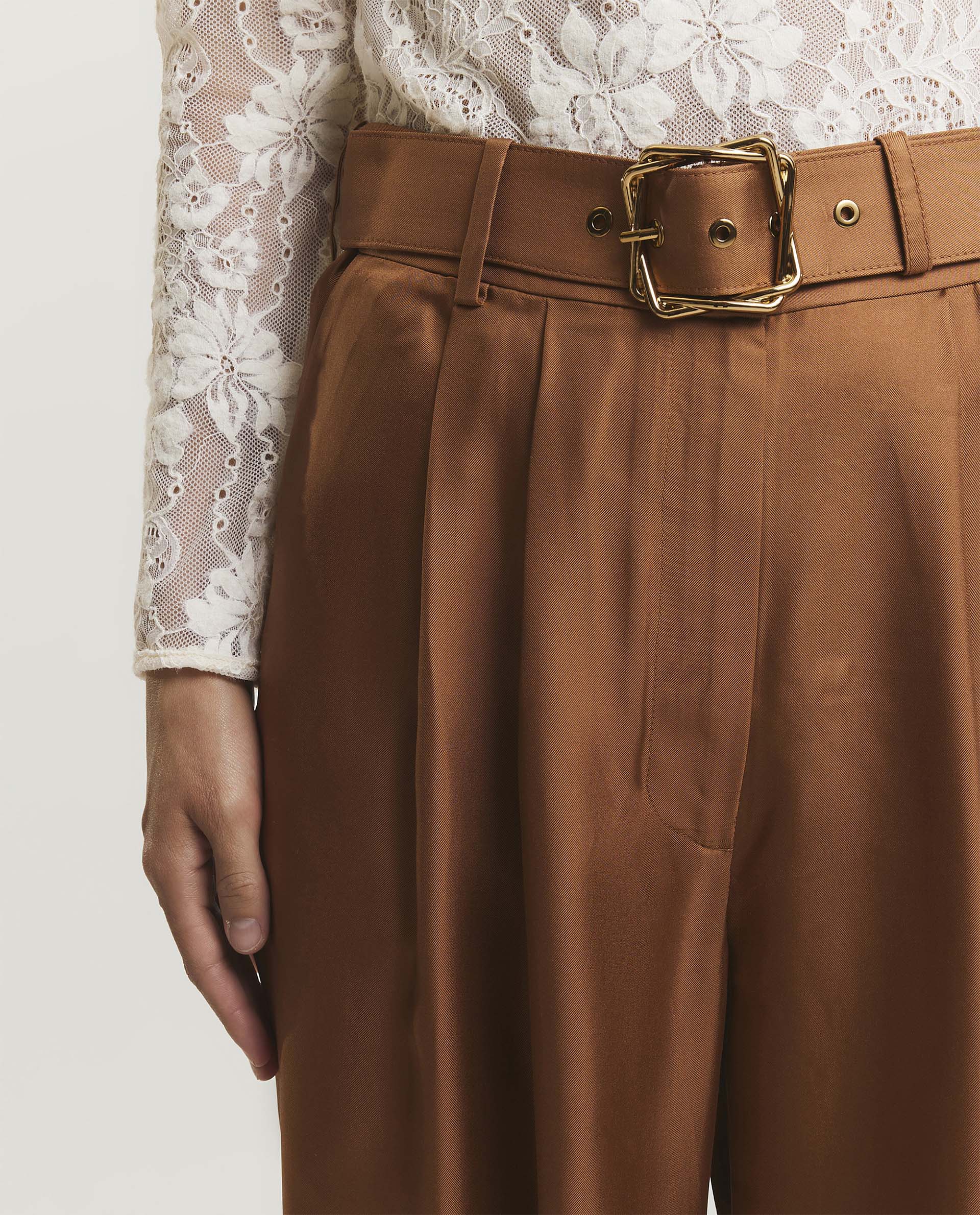 Silk wide trousers