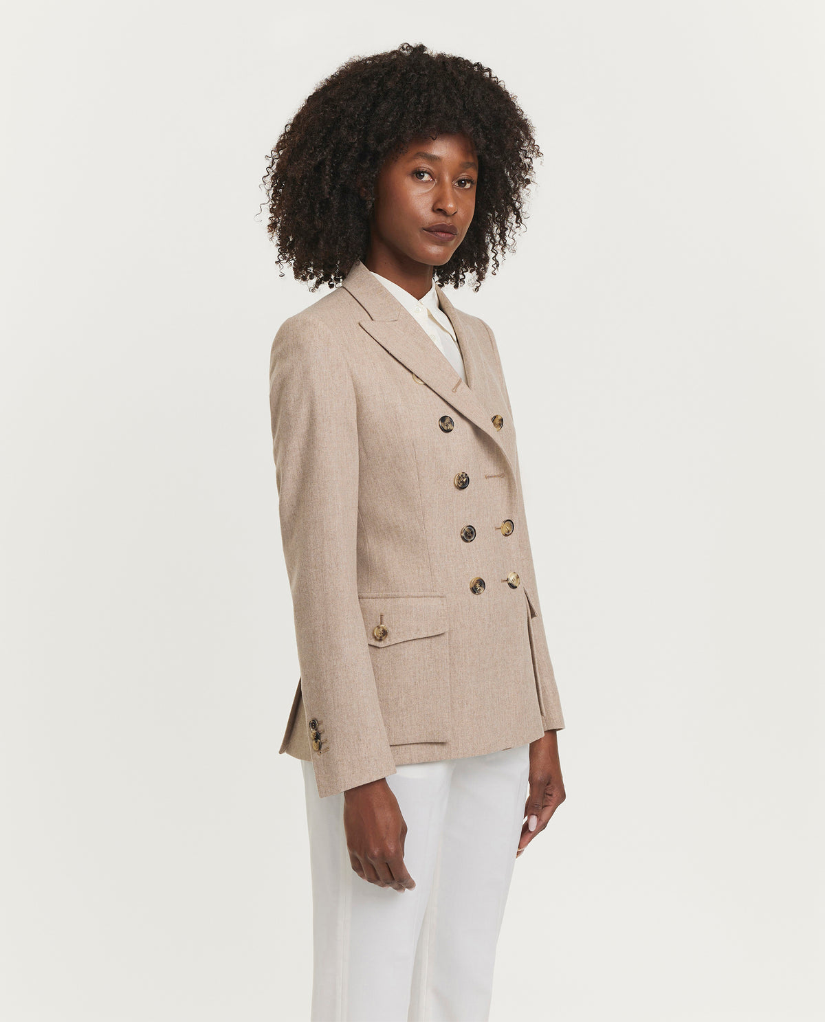 Wollen blazer in krijtstreep