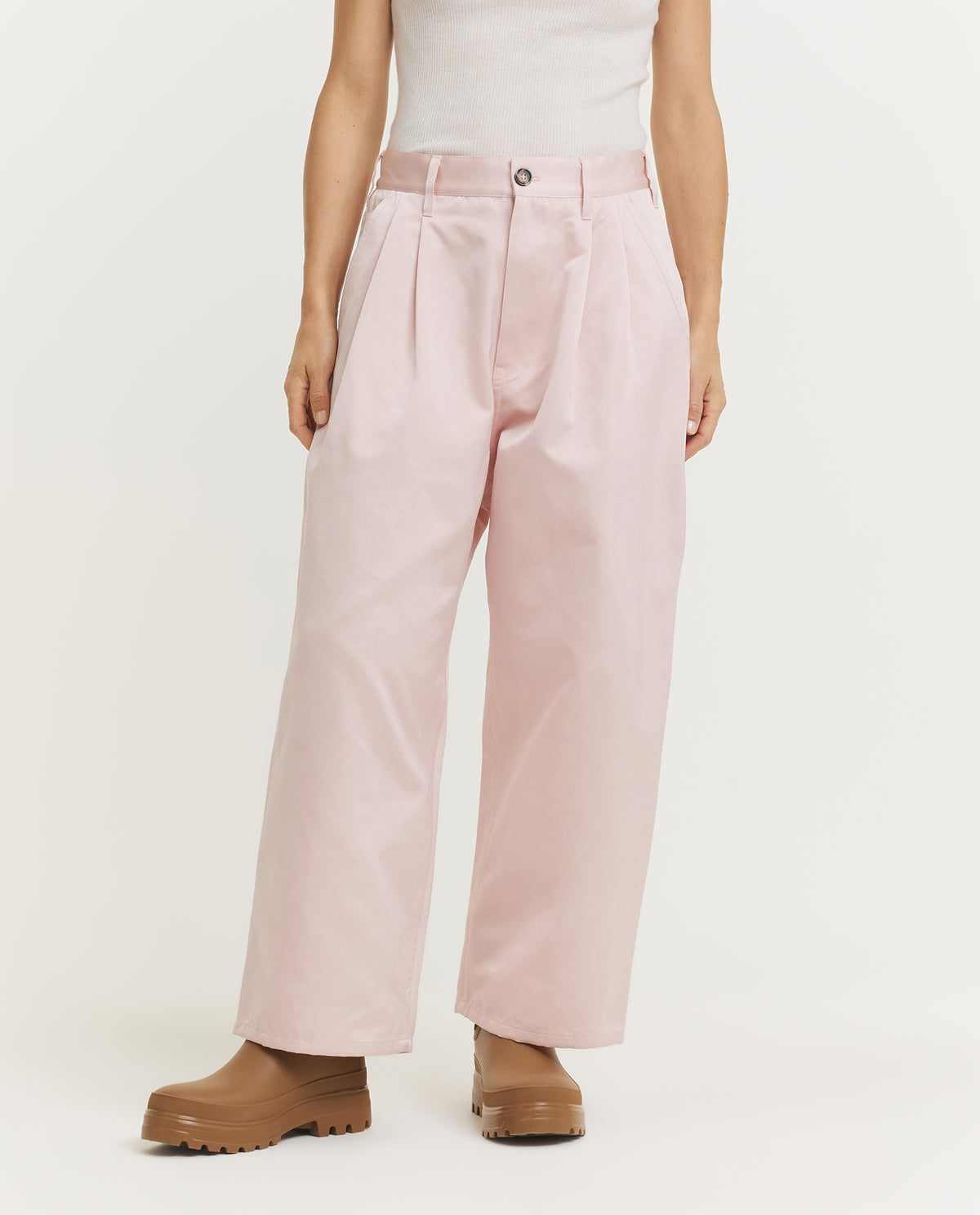 Geplooide Worker Broek - Roze