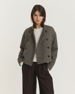 Wol Cashmere Peacoat - Grijs