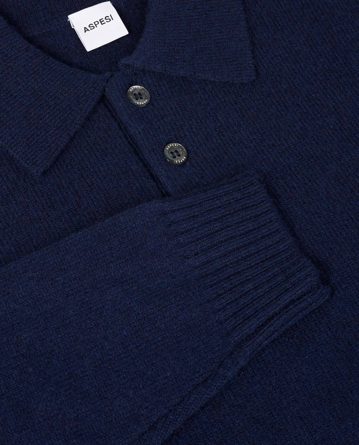 Cashmere Polo Trui - Blauw
