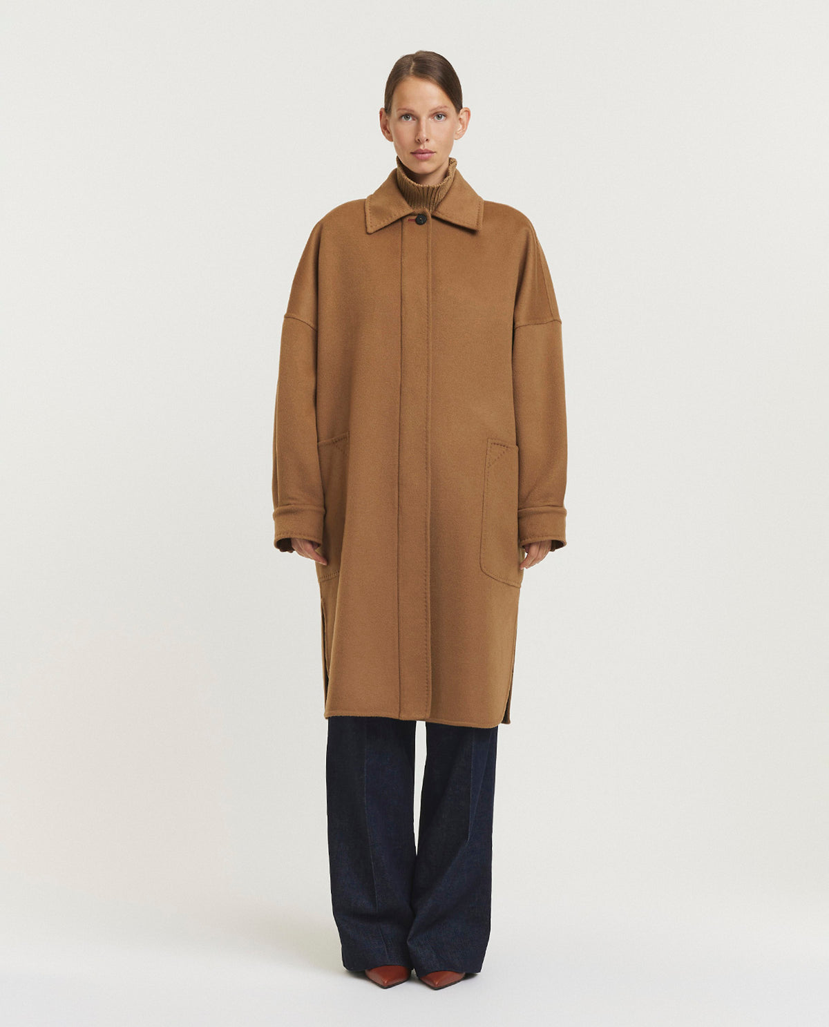 Oversized cashmere jas