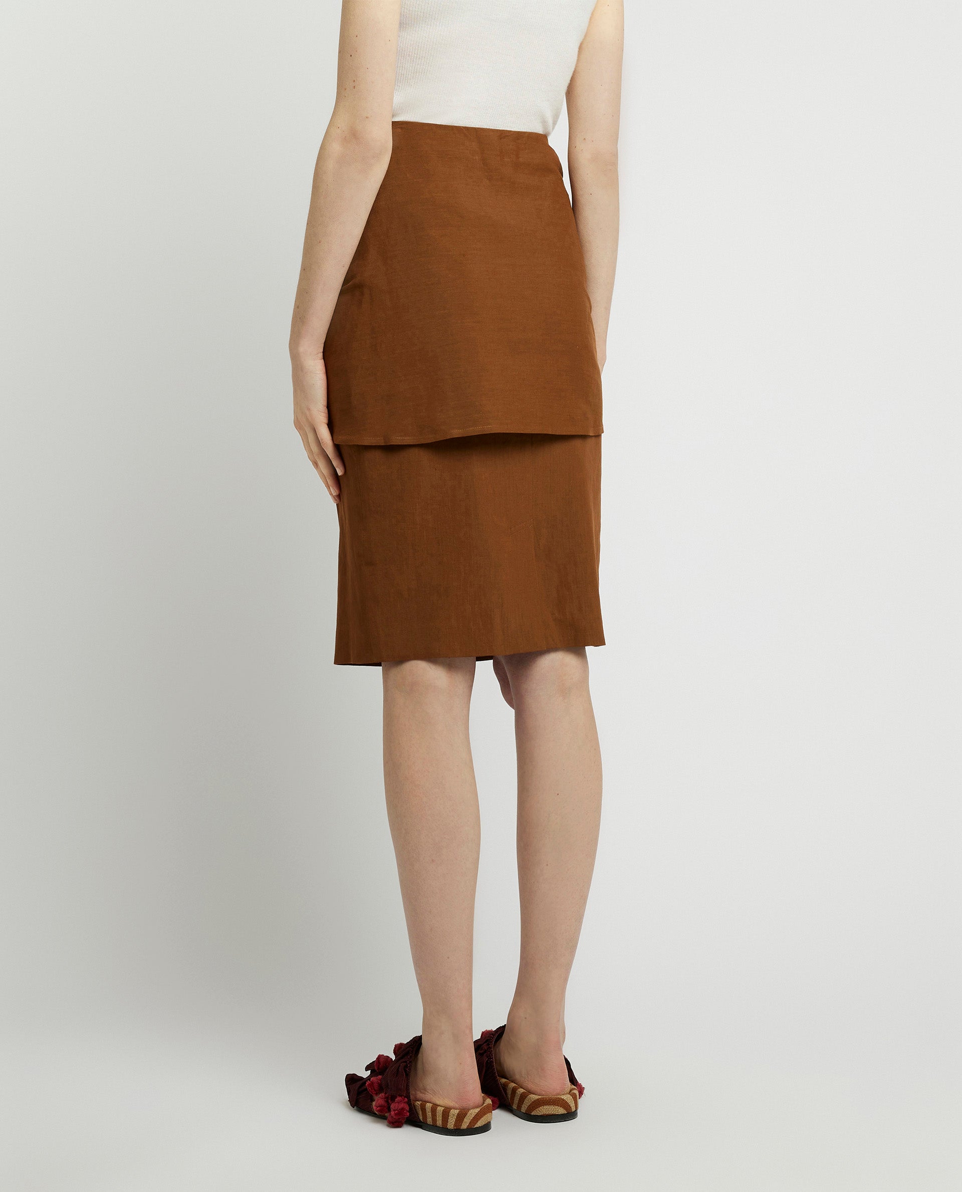 Linen blend skirt