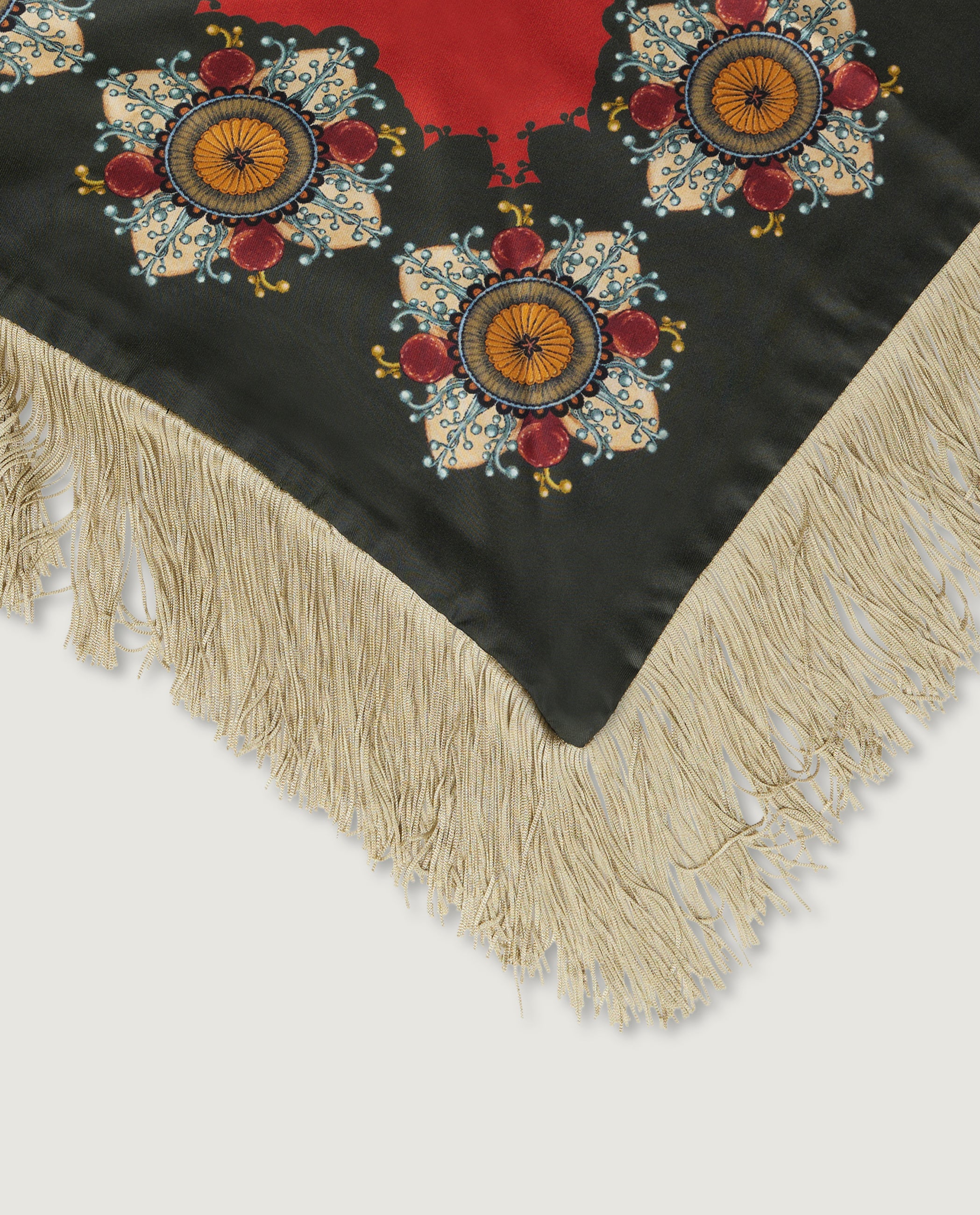 Driehoekige Franje Shawl - Rood