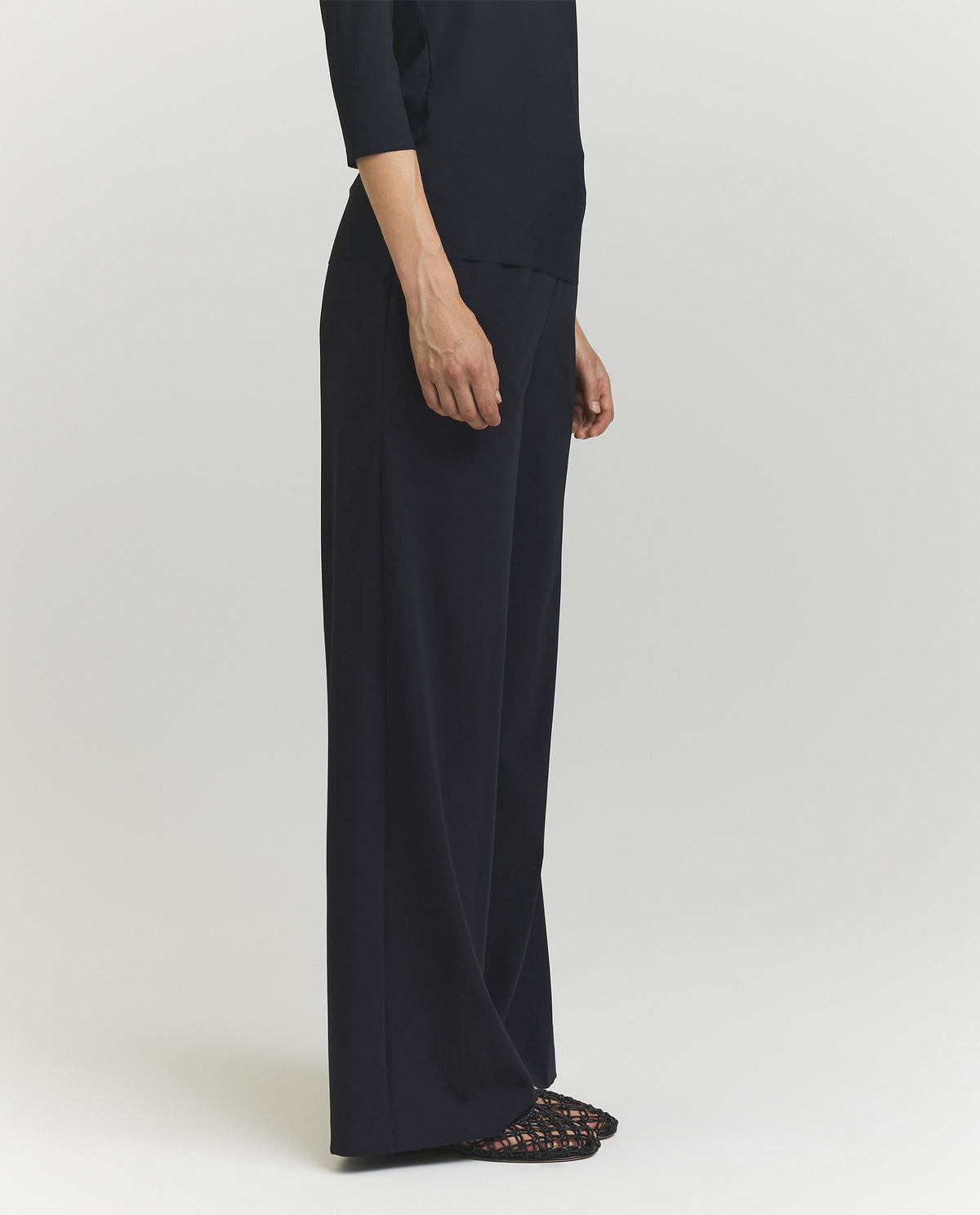 Wide leg trousers in wool blend