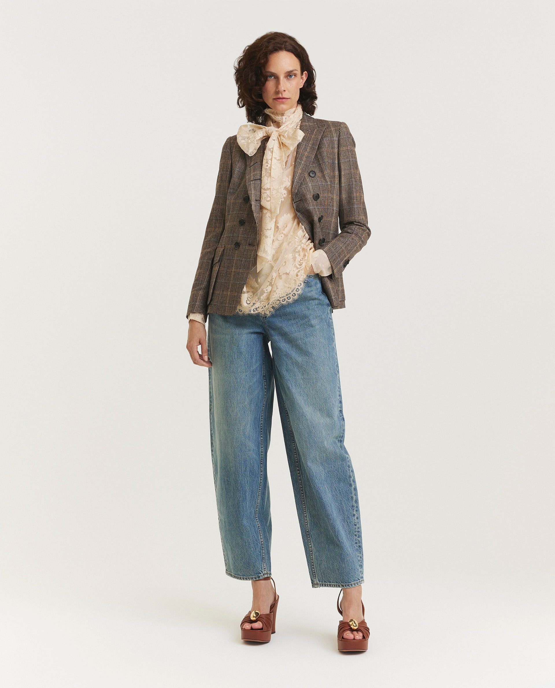 Silk wide trousers