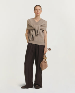 Wide Leg Silk Pants