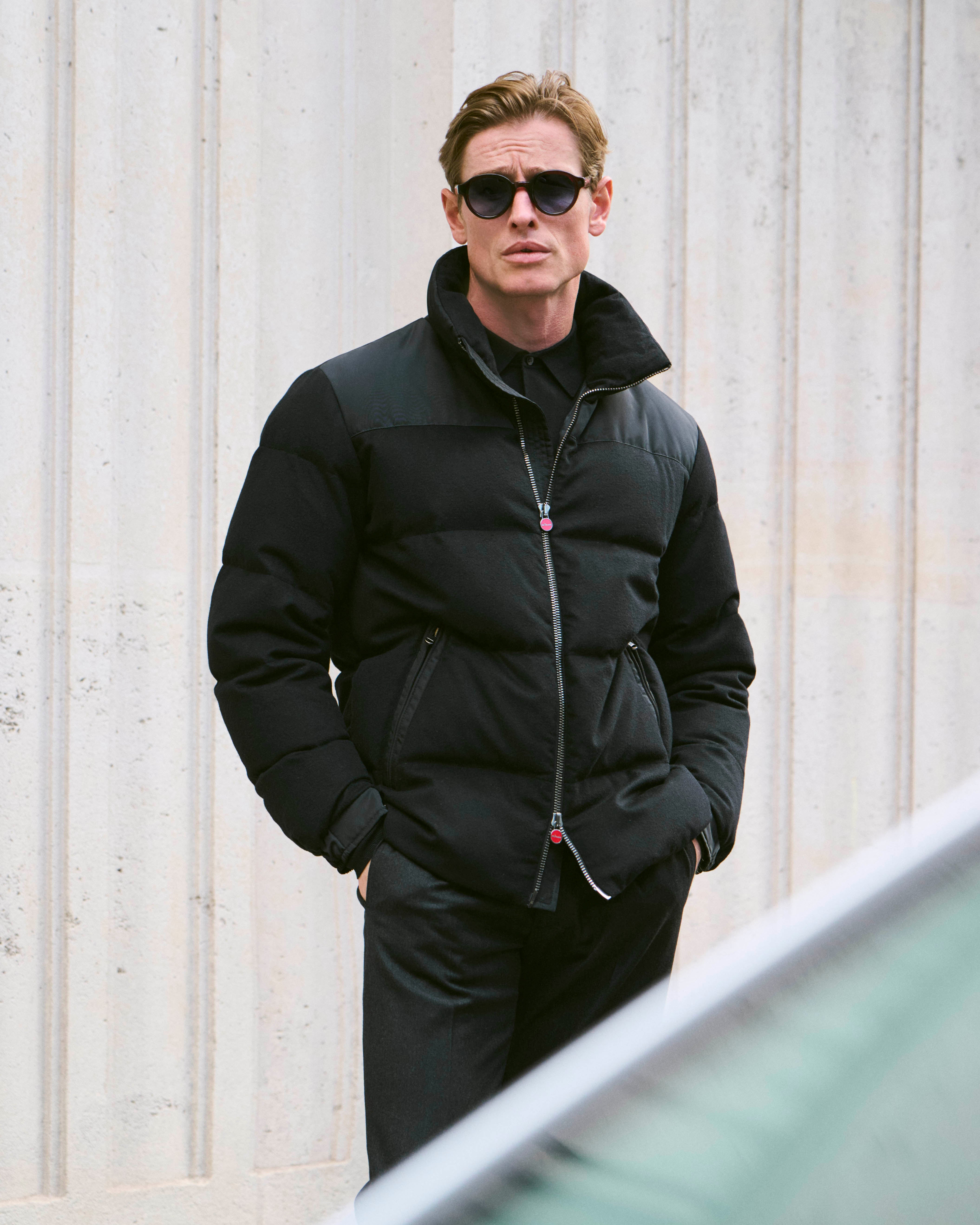 Cashmere Puffer Jas - Zwart