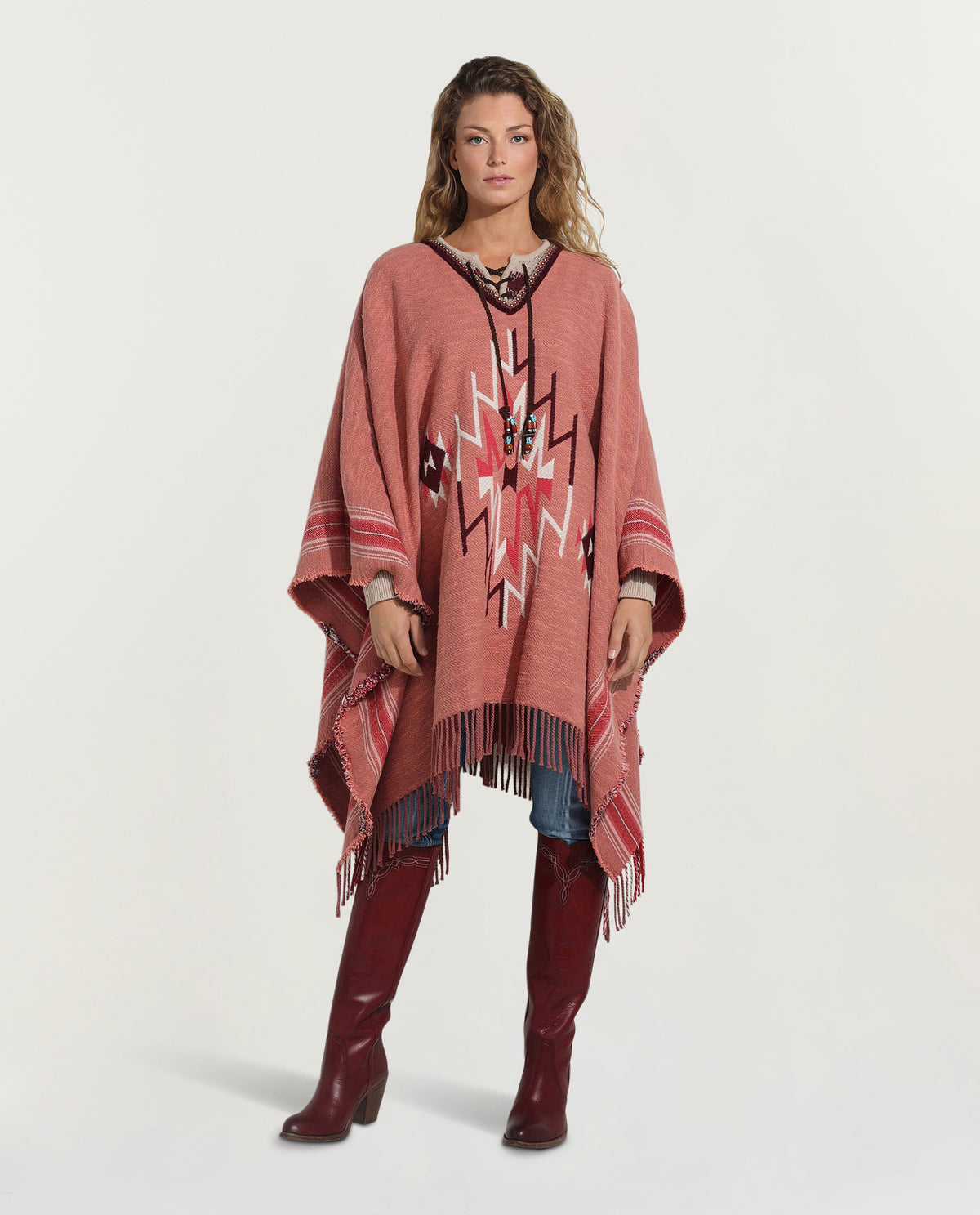 Gebreide poncho