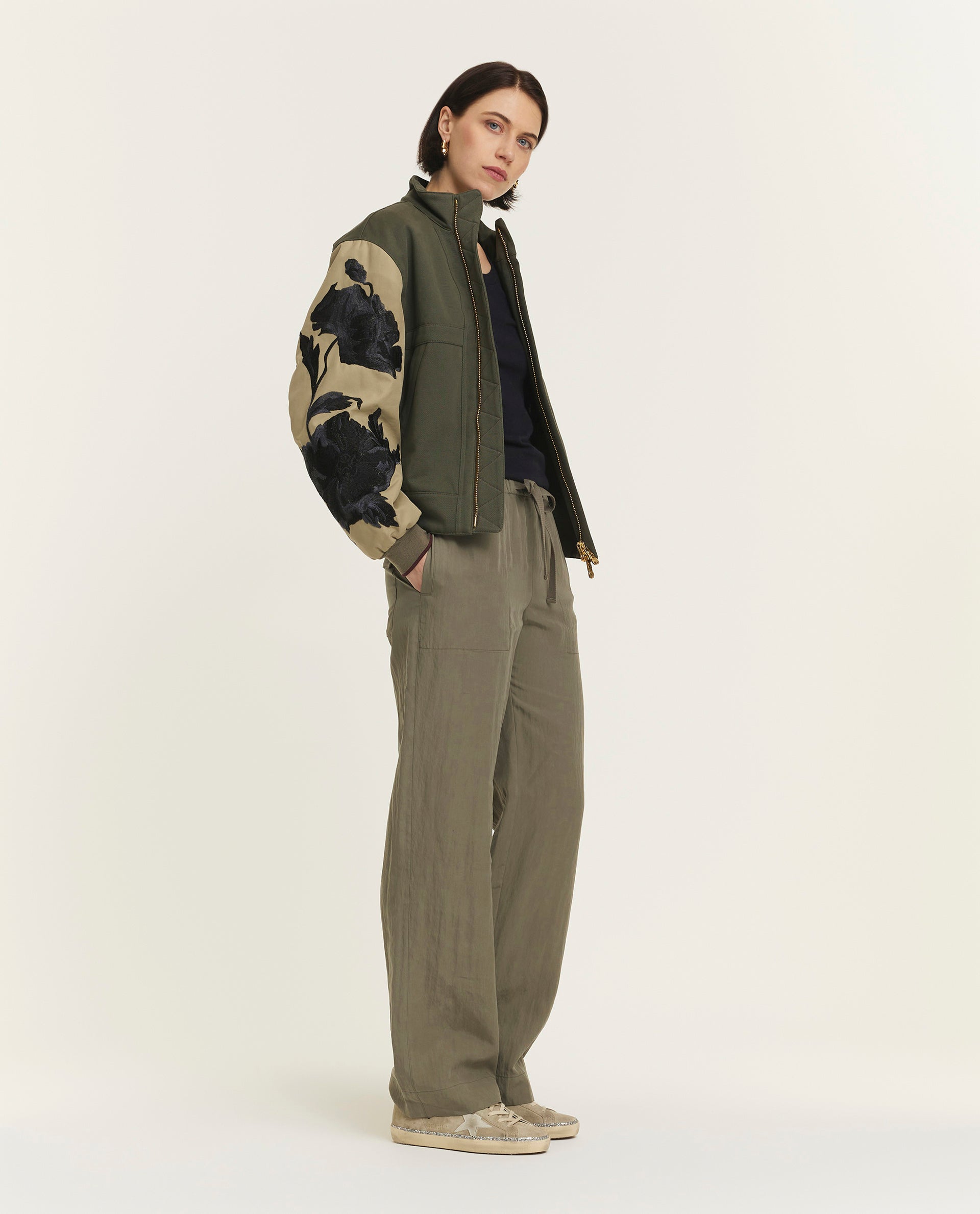 Wide leg utility pants 