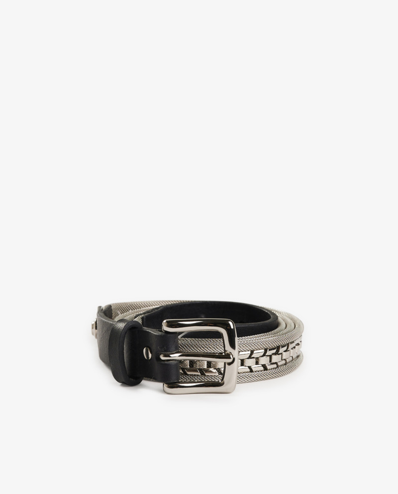 Nanni | Leather belt with metal | PAUW