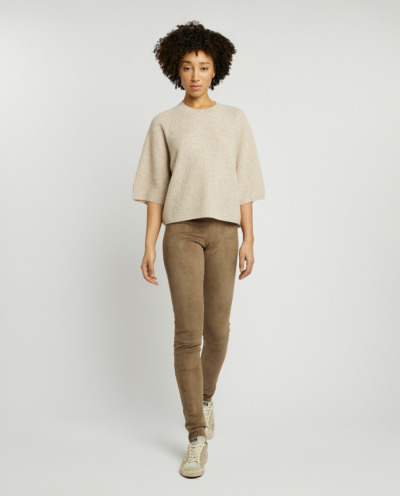 Suede legging with stretch