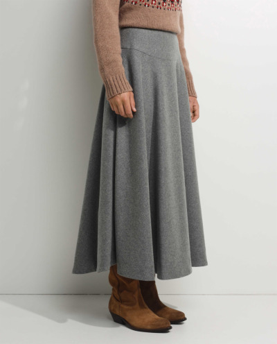 Pleated skirt in wool-mix