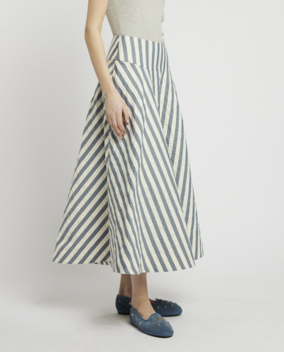 Pleated skirt in a cotton blend