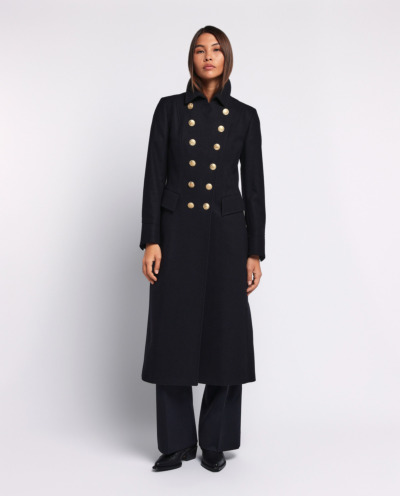 Long double breasted wool coat 