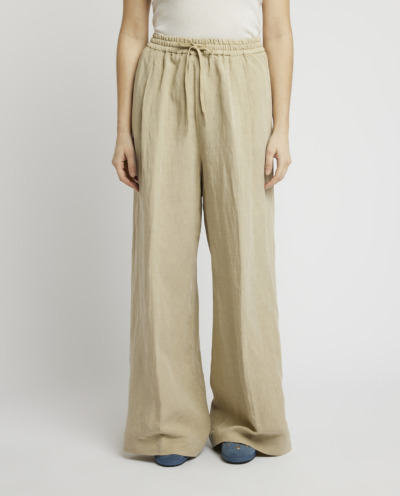 Wide-leg linen trousers